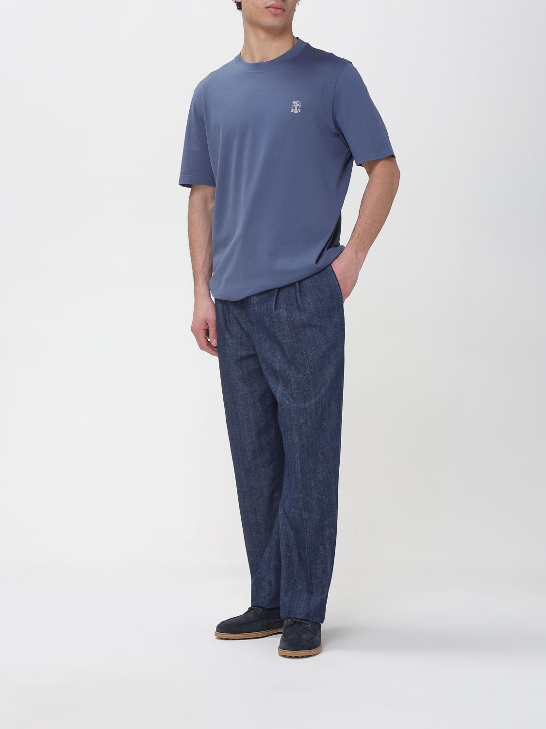 Brunello Cucinelli Brunello Cucinelli T-Shirt Men Denim Size US S / EU 44-46 / 1 - 2 Thumbnail