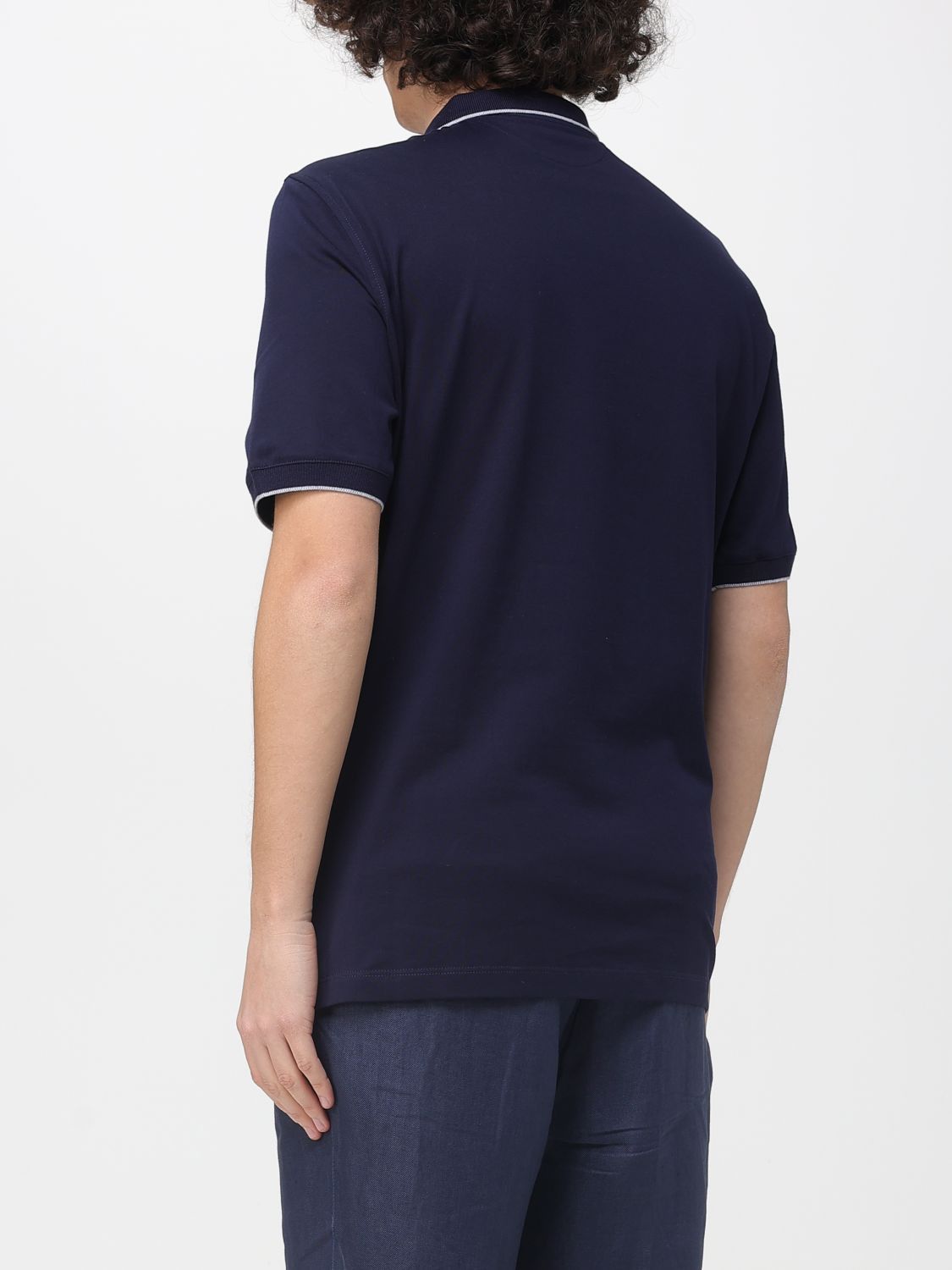 Brunello Cucinelli Brunello Cucinelli Polo Shirt Men Blue Size US L / EU 52-54 / 3 - 3 Thumbnail