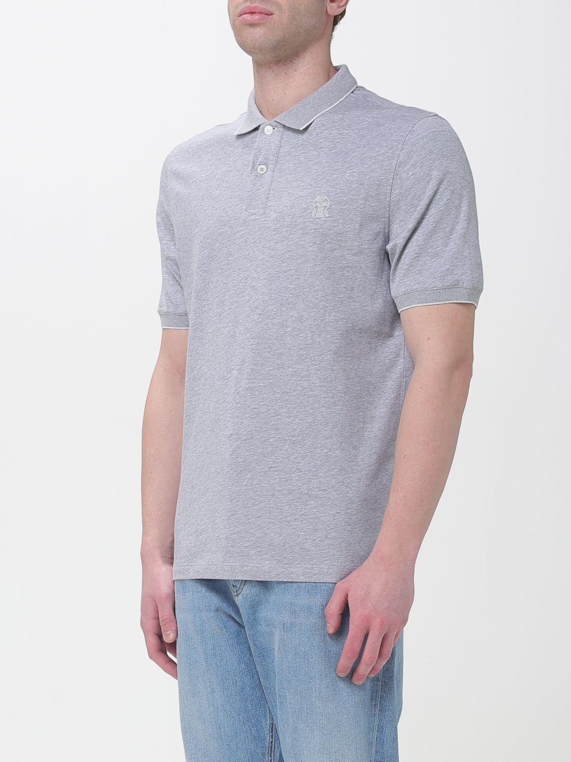 Brunello Cucinelli Brunello Cucinelli Polo Shirt Men Grey Size US S / EU 44-46 / 1 - 4 Thumbnail