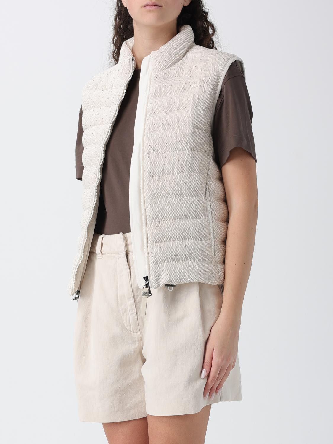 Brunello Cucinelli Brunello Cucinelli Waistcoat Woman Ivory Size S / US 4 / IT 40 - 4 Thumbnail