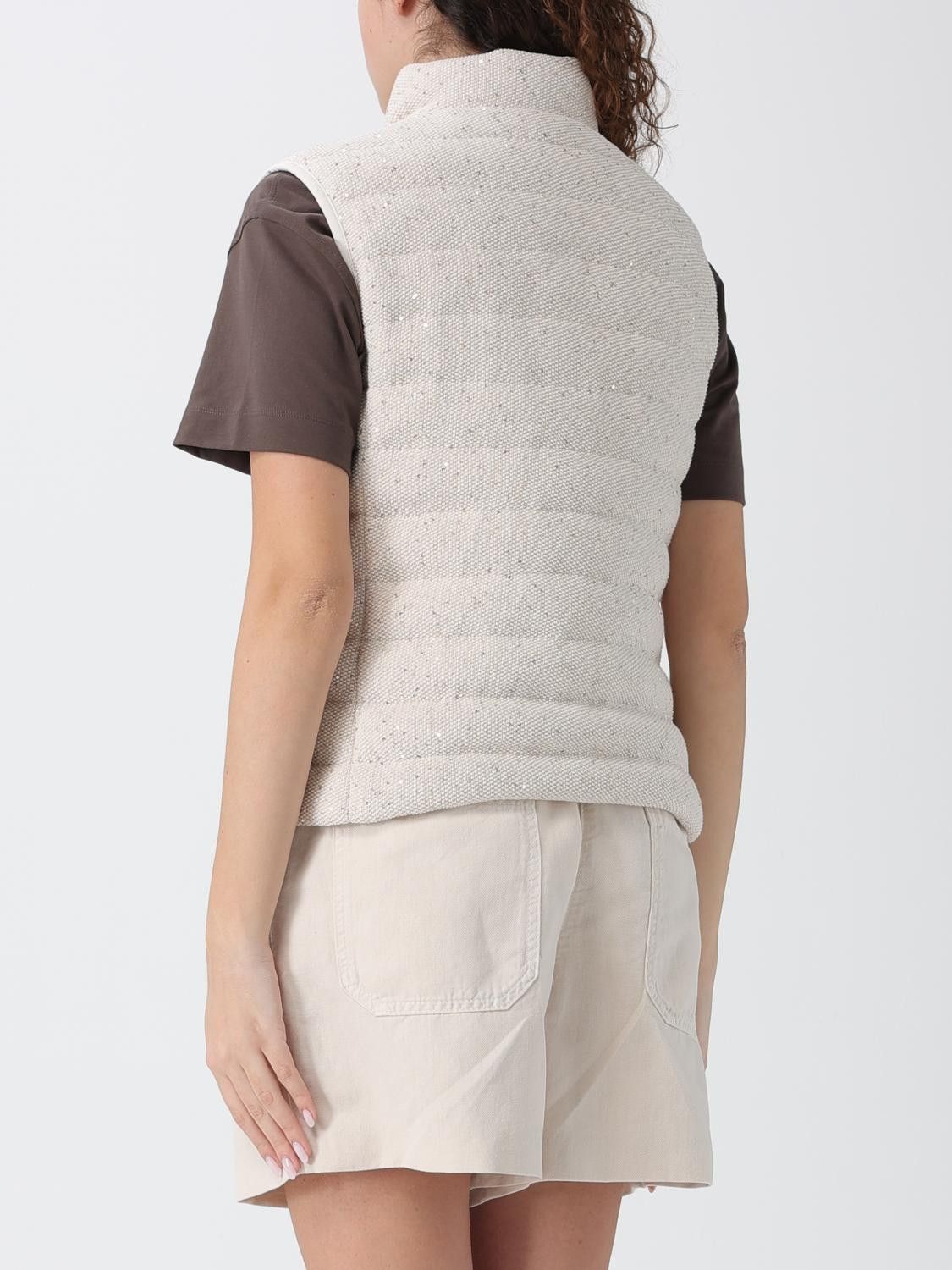 Brunello Cucinelli Brunello Cucinelli Waistcoat Woman Ivory Size S / US 4 / IT 40 - 3 Thumbnail