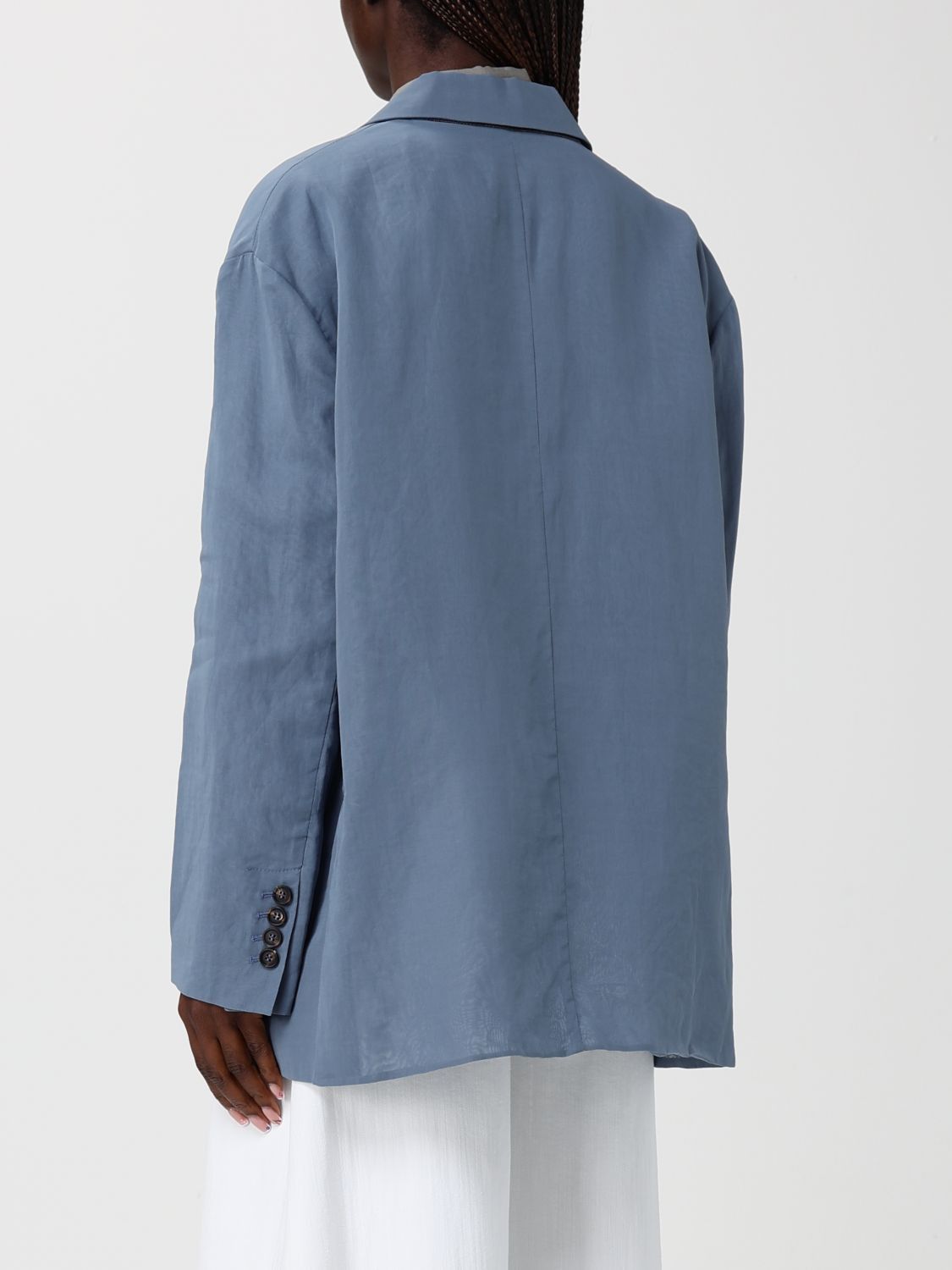Brunello Cucinelli Brunello Cucinelli Jacket Woman Blue Size S / US 4 / IT 40 - 3 Thumbnail