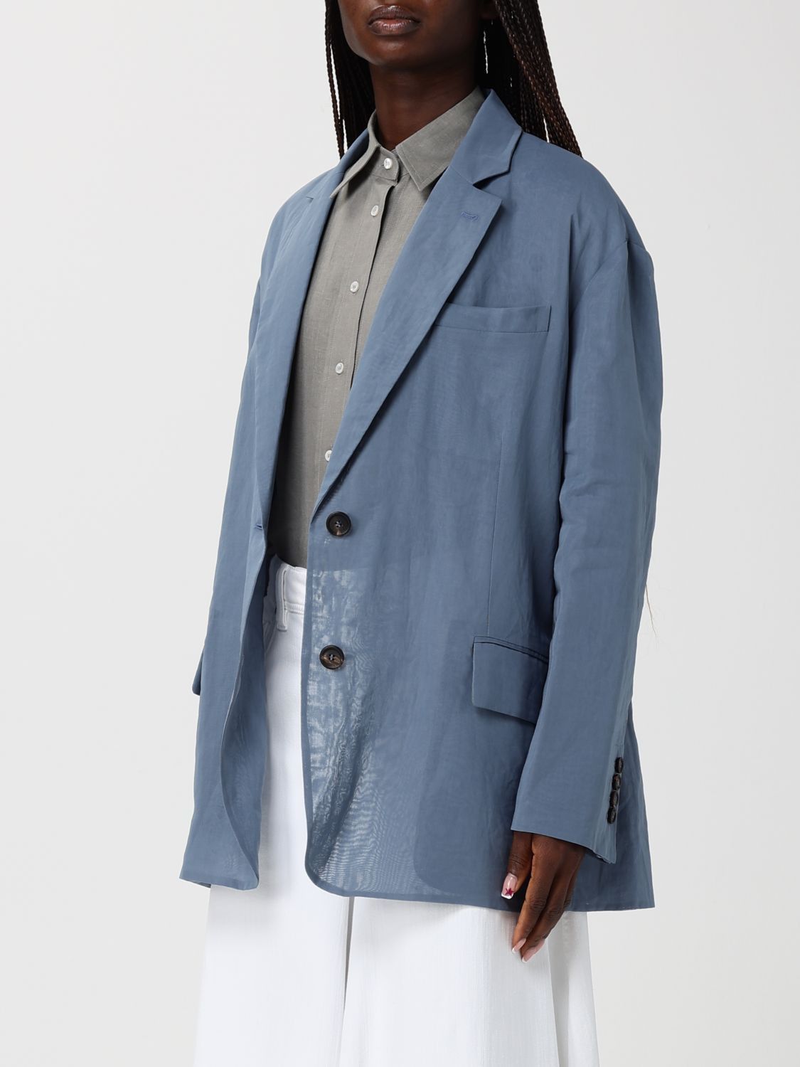 Brunello Cucinelli Brunello Cucinelli Jacket Woman Blue Size M / US 6-8 / IT 42-44 - 4 Thumbnail