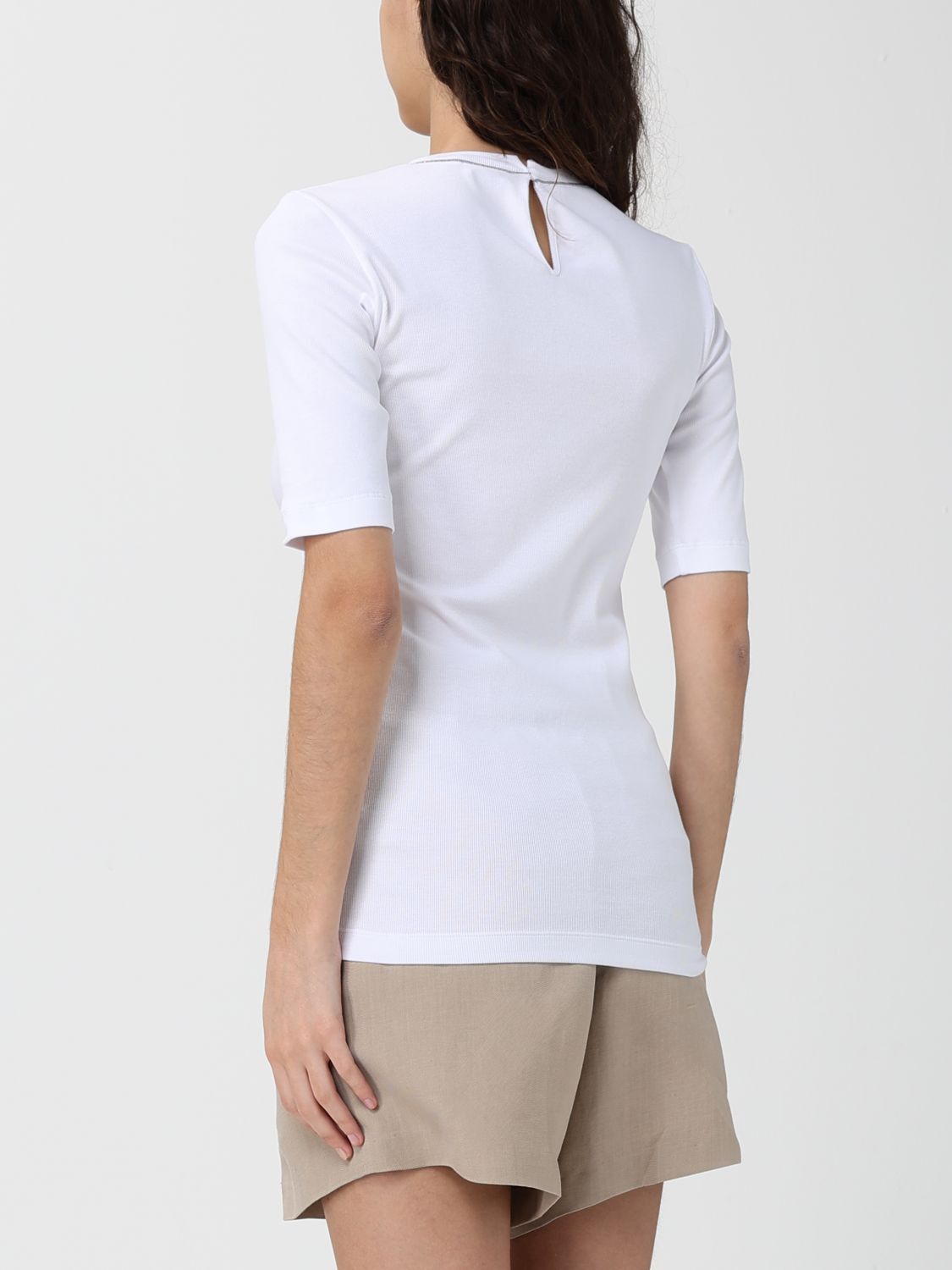 Brunello Cucinelli Brunello Cucinelli T-Shirt Woman White Size XL / US 12-14 / IT 48-50 - 3 Thumbnail