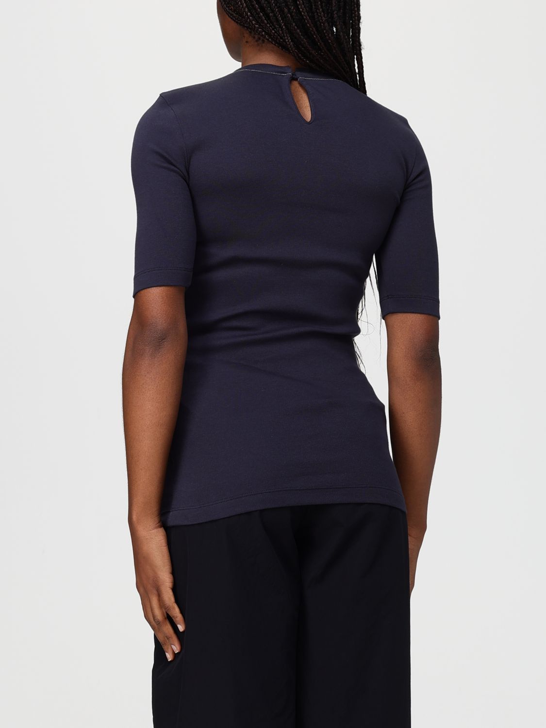 Brunello Cucinelli Brunello Cucinelli T-Shirt Woman Ocean Size XS / US 0-2 / IT 36-38 - 3 Thumbnail