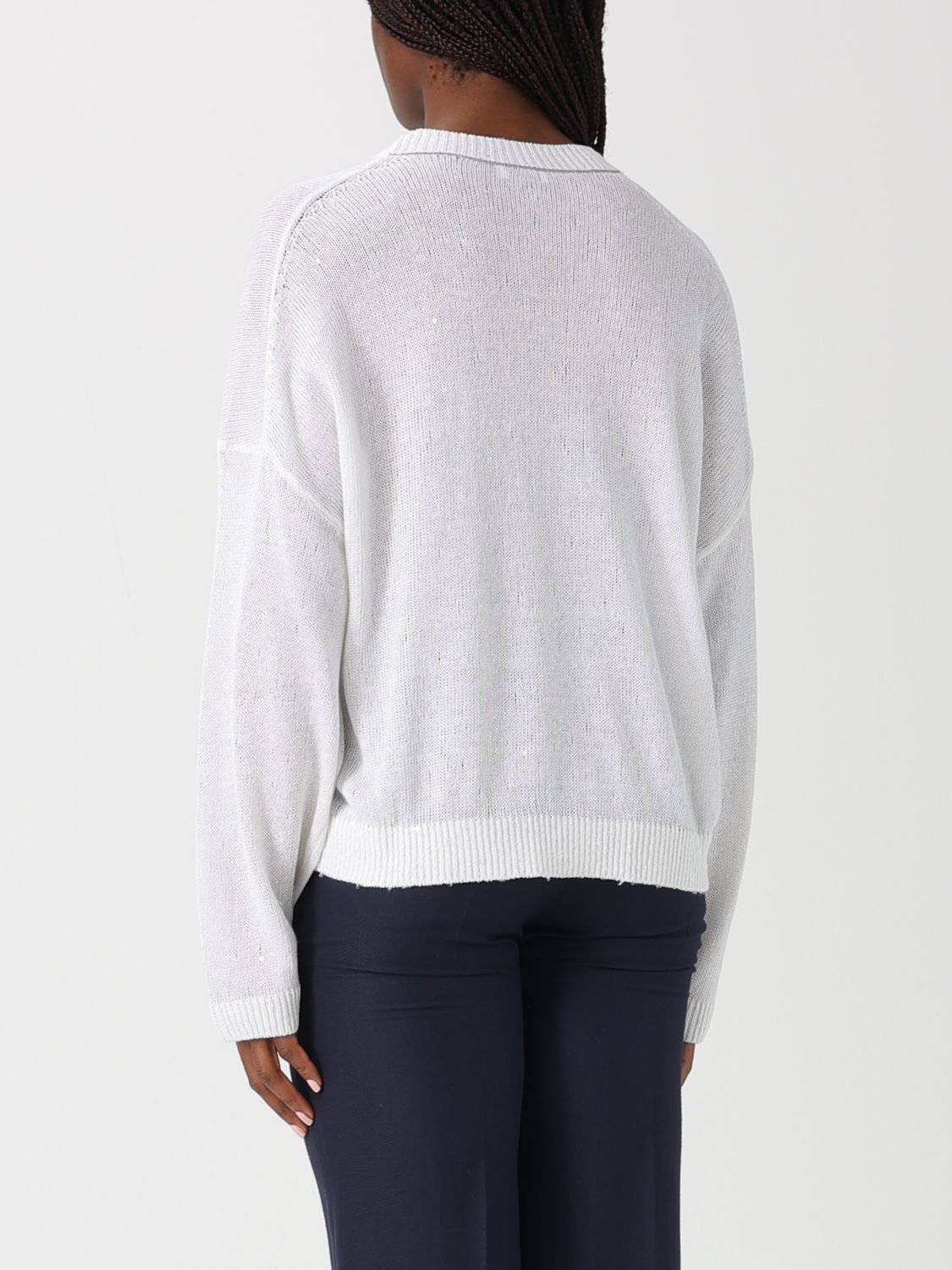Brunello Cucinelli Brunello Cucinelli Sweater Woman White Size L / US 10 / IT 46 - 3 Thumbnail