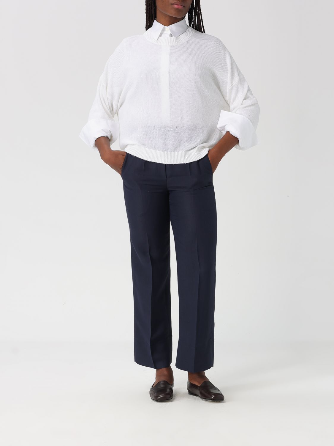 Brunello Cucinelli Brunello Cucinelli Sweater Woman White Size L / US 10 / IT 46 - 2 Thumbnail