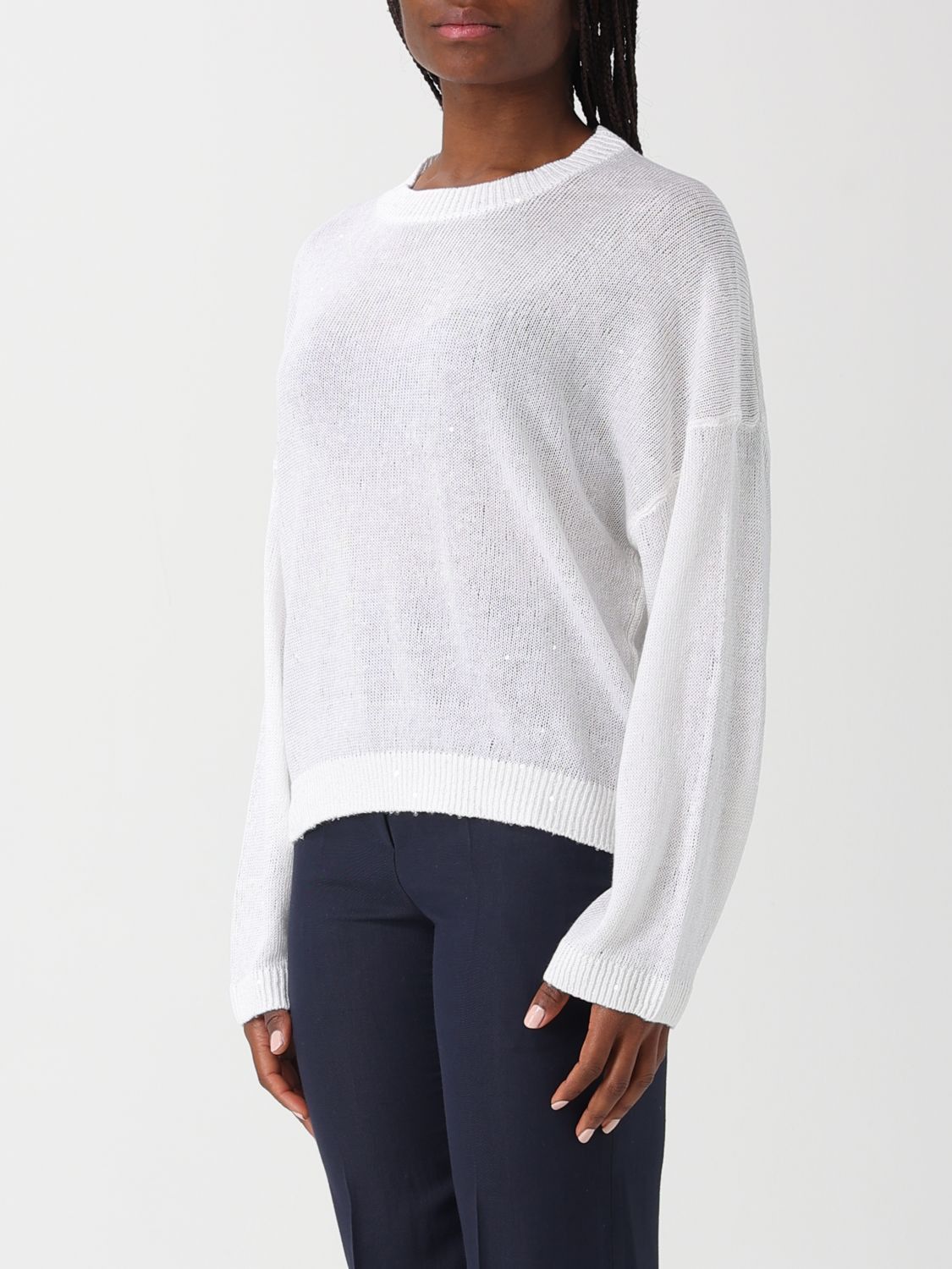 Brunello Cucinelli Brunello Cucinelli Sweater Woman White Size L / US 10 / IT 46 - 4 Thumbnail