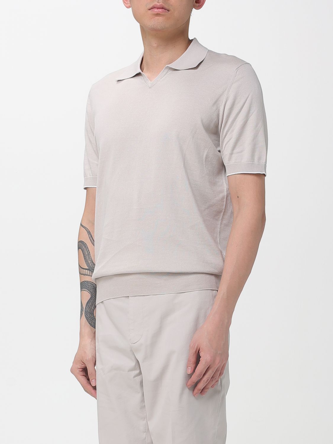Brunello Cucinelli Brunello Cucinelli Polo Shirt Men Beige Size US XXL / EU 58 / 5 - 4 Thumbnail