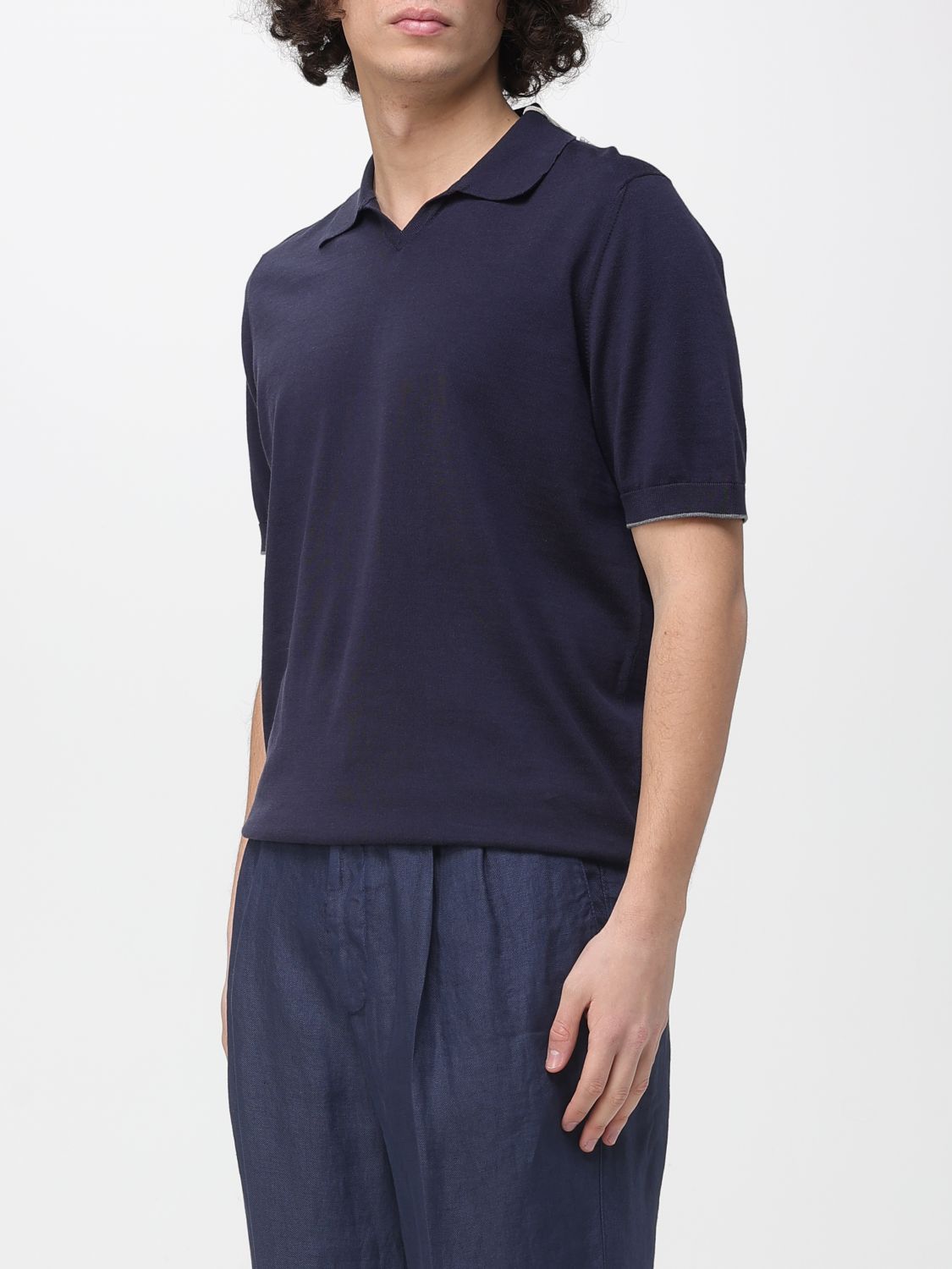 Brunello Cucinelli Brunello Cucinelli Polo Shirt Men Blue 1 Size US S / EU 44-46 / 1 - 4 Thumbnail