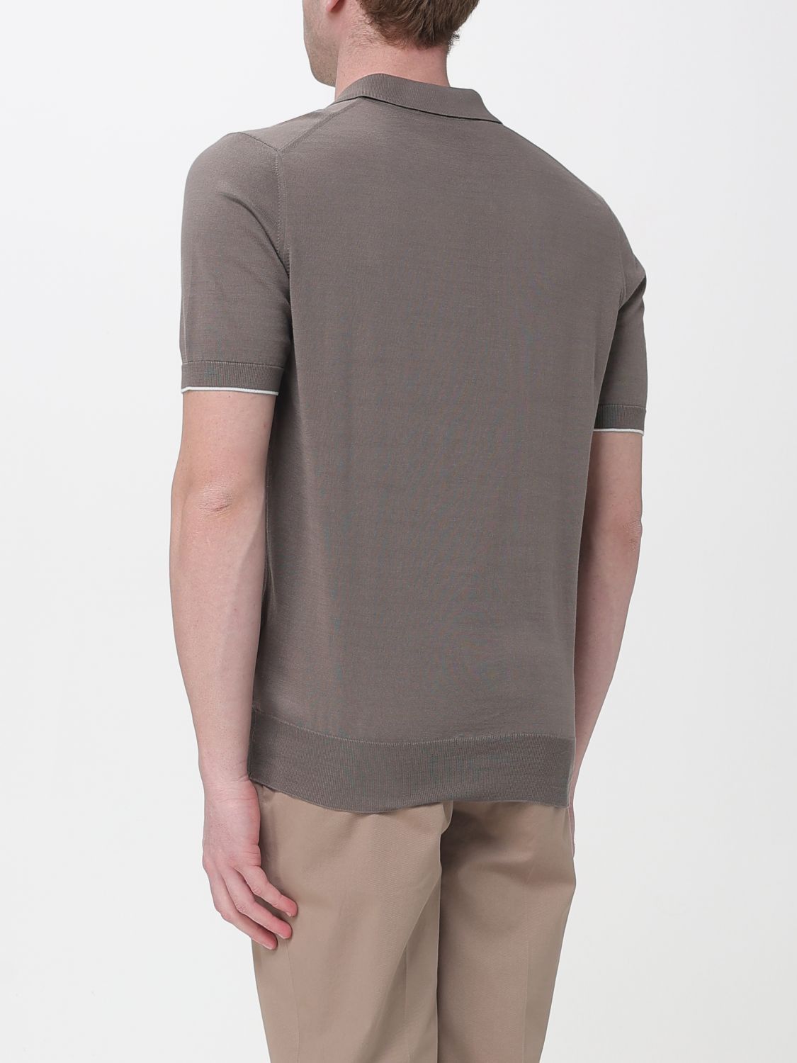 Brunello Cucinelli Brunello Cucinelli Polo Shirt Men Brown Size US L / EU 52-54 / 3 - 3 Thumbnail