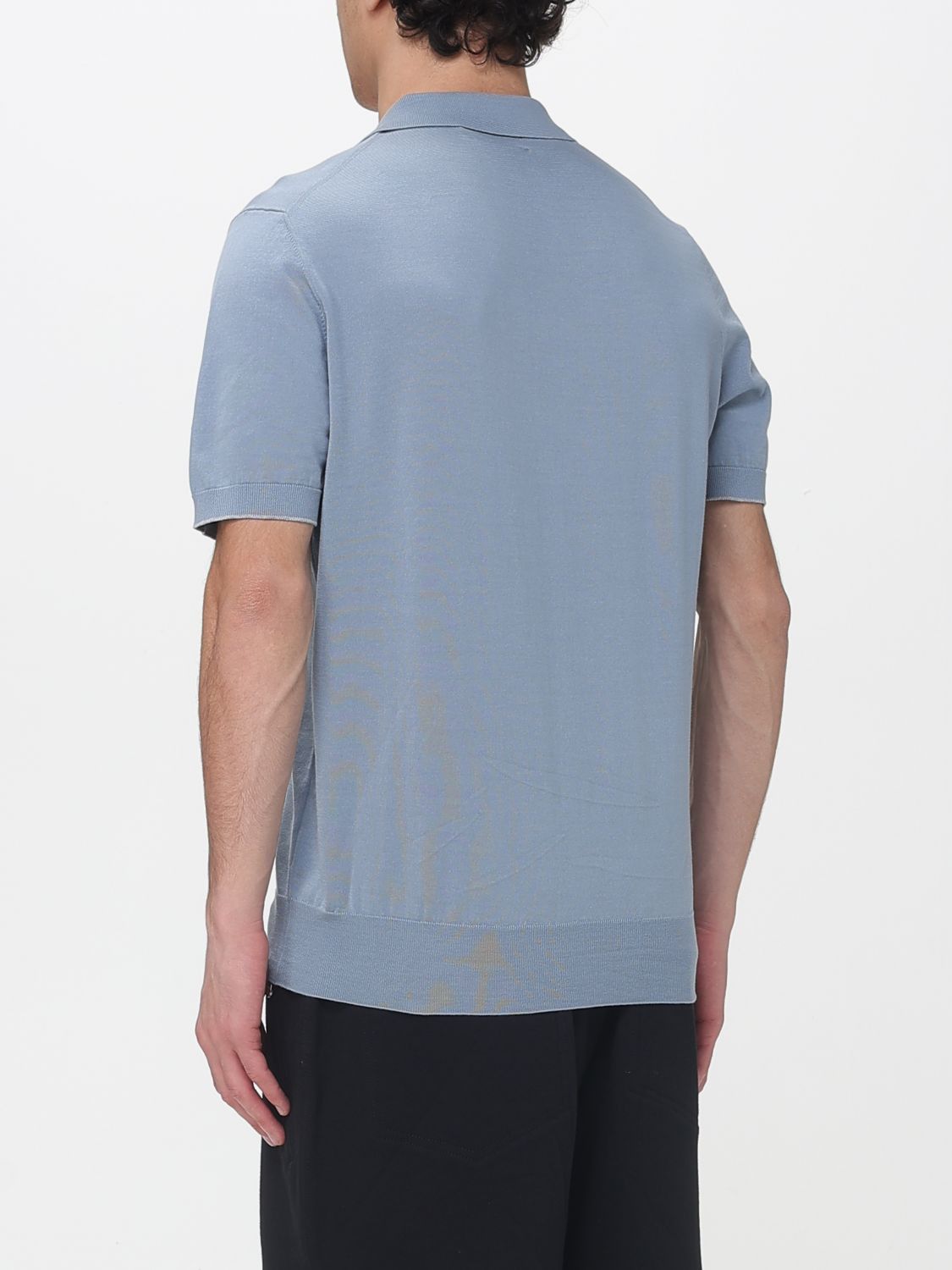 Brunello Cucinelli Brunello Cucinelli Polo Shirt Men Gnawed Blue Size US L / EU 52-54 / 3 - 3 Thumbnail