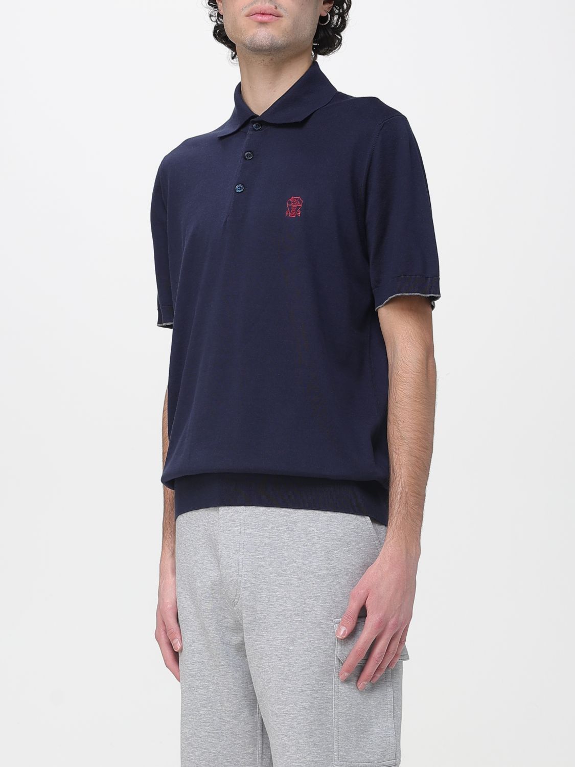 Brunello Cucinelli Brunello Cucinelli Polo Shirt Men Blue Size US XL / EU 56 / 4 - 4 Thumbnail