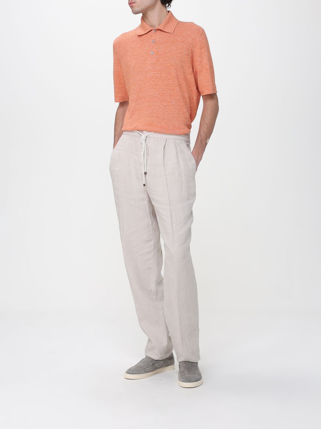 Brunello Cucinelli Brunello Cucinelli Polo Shirt Men Orange Size US M / EU 48-50 / 2 - 2 Thumbnail