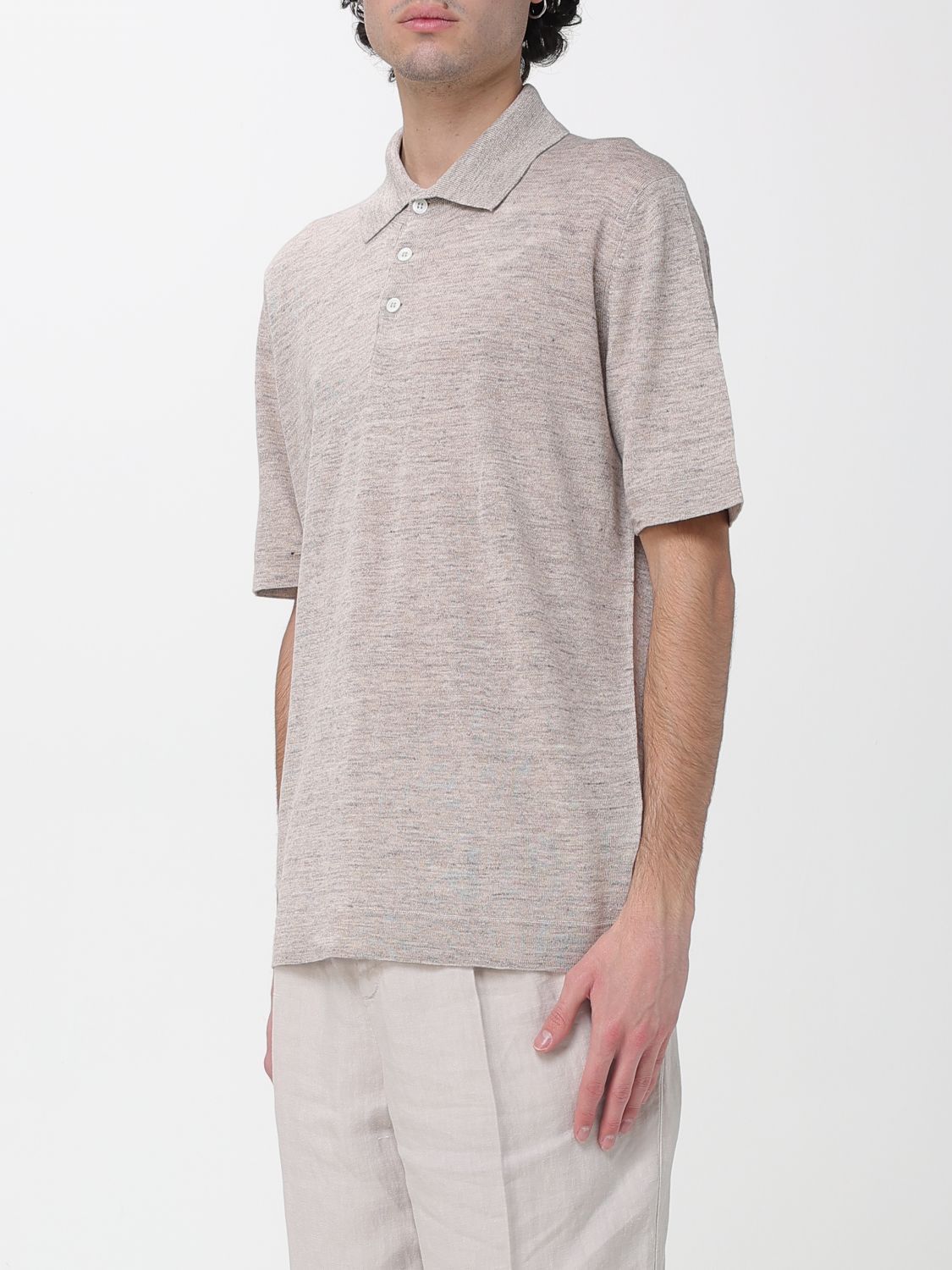 Brunello Cucinelli Brunello Cucinelli Polo Shirt Men Sand Size US L / EU 52-54 / 3 - 4 Thumbnail