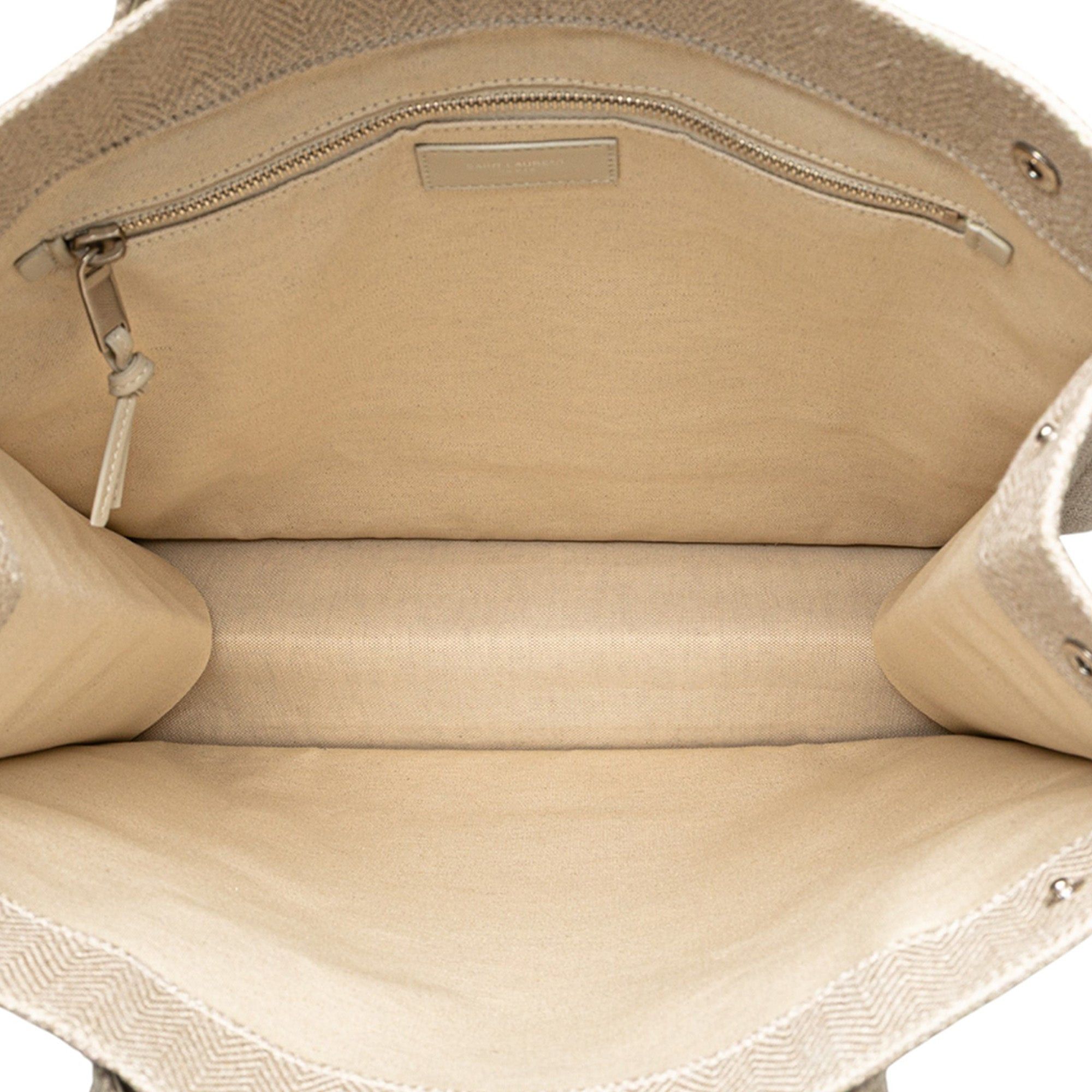 Saint Laurent Paris Canvas Rive Gauche North South Tote Size ONE SIZE - 4 Thumbnail