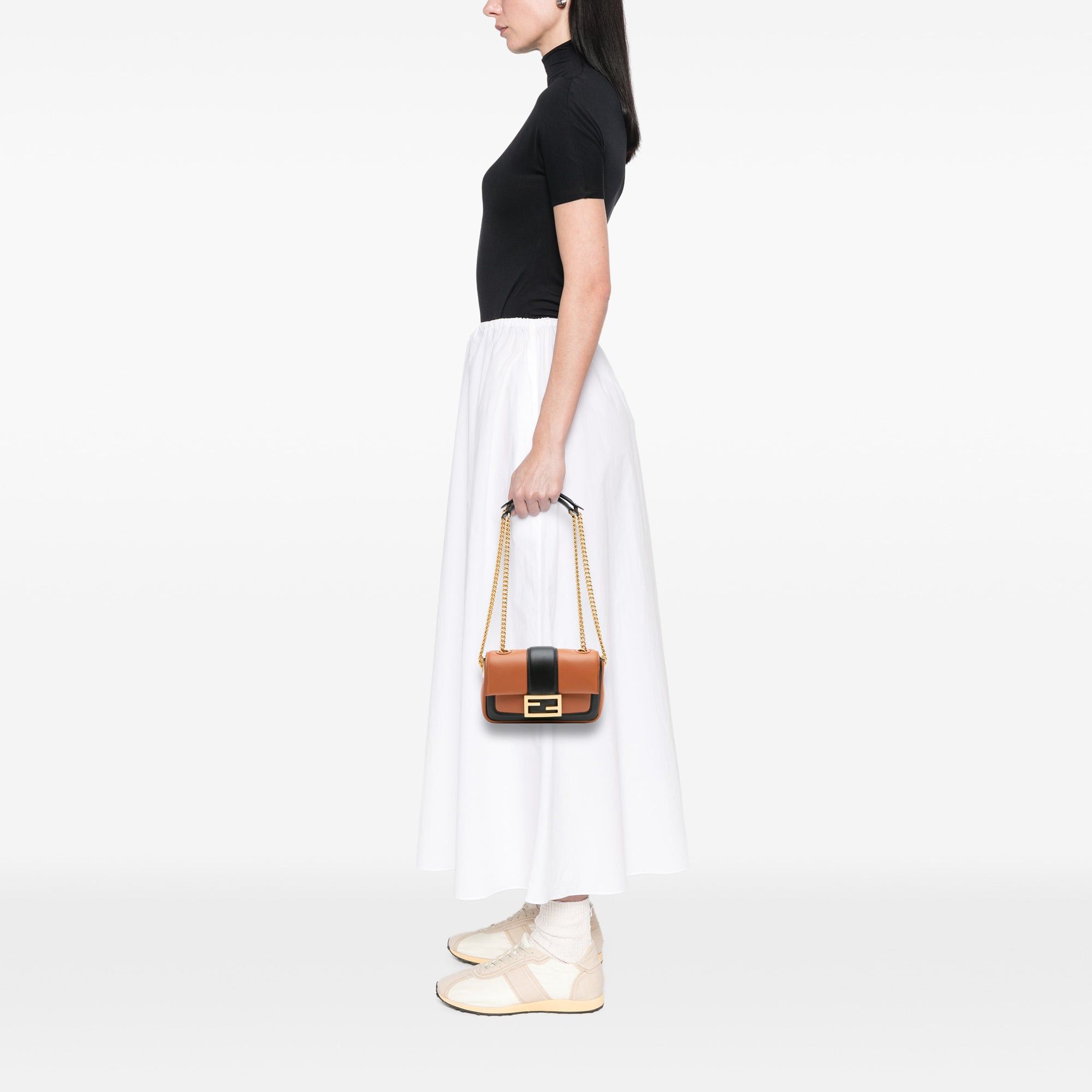 Fendi Mini Bicolor Nappa Apolo Chain Baguette Shoulder Bag Size ONE SIZE - 11 Thumbnail