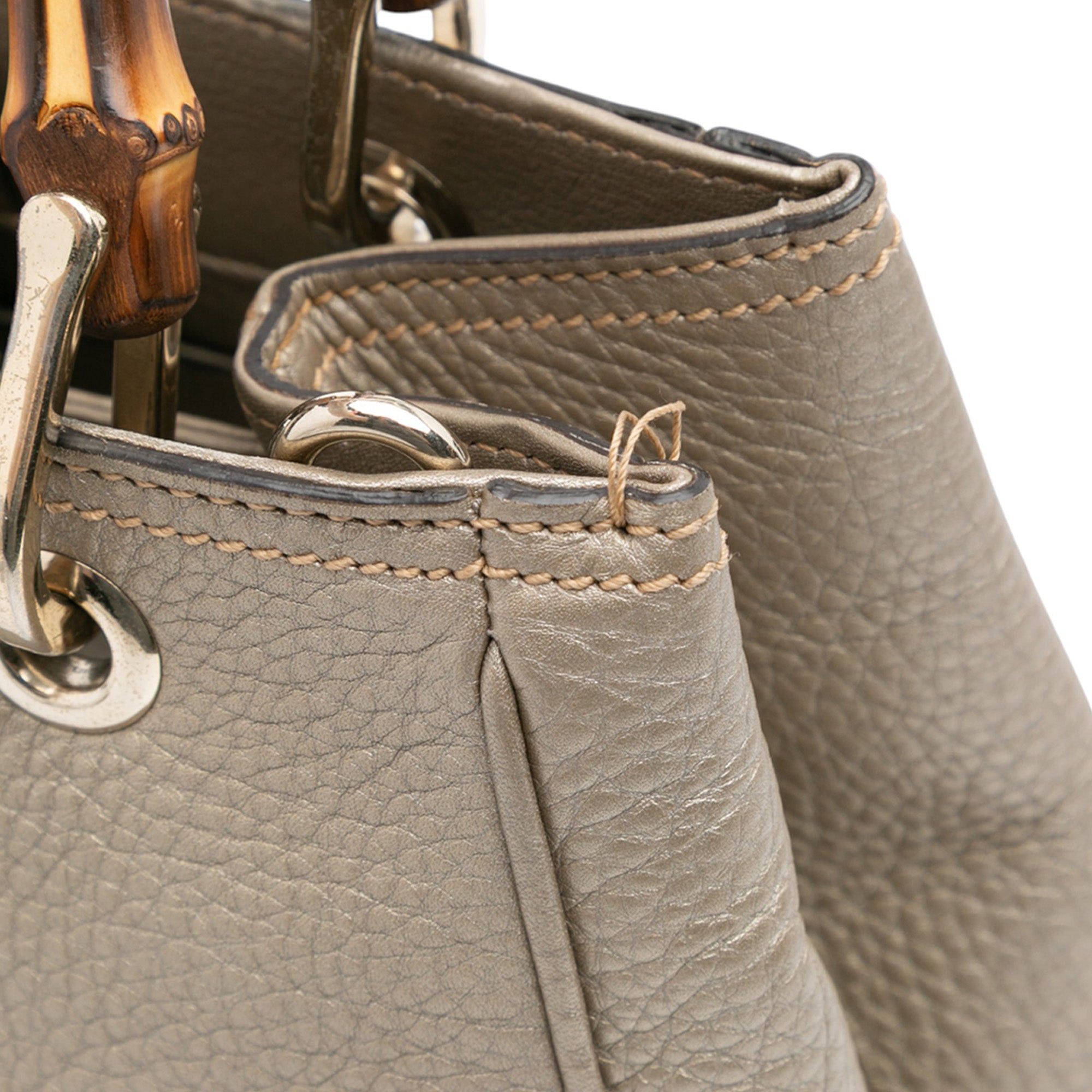 Gucci Small Calfskin Bamboo Shopper Satchel Size ONE SIZE - 8 Thumbnail