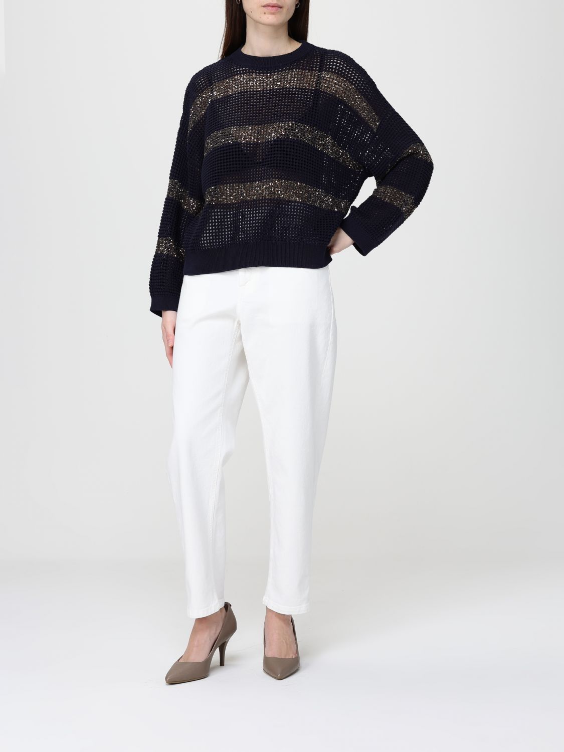 Brunello Cucinelli Brunello Cucinelli Sweater Woman Ocean Size L / US 10 / IT 46 - 2 Thumbnail