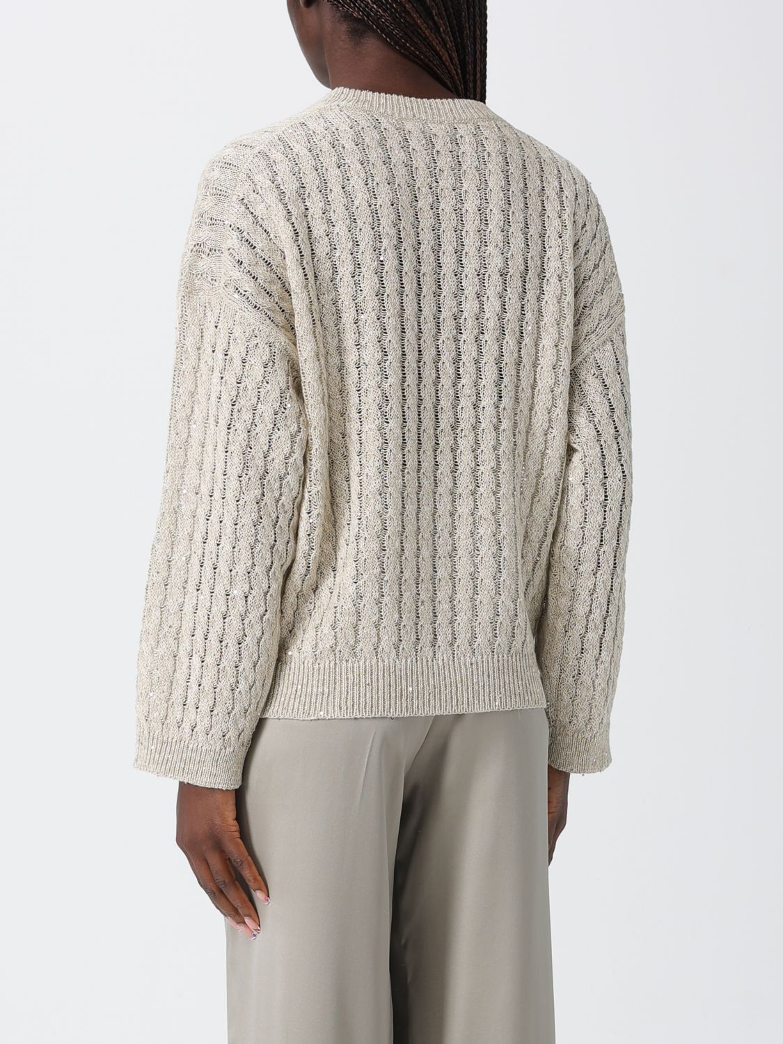 Brunello Cucinelli Brunello Cucinelli Sweater Woman Beige Size L / US 10 / IT 46 - 3 Thumbnail