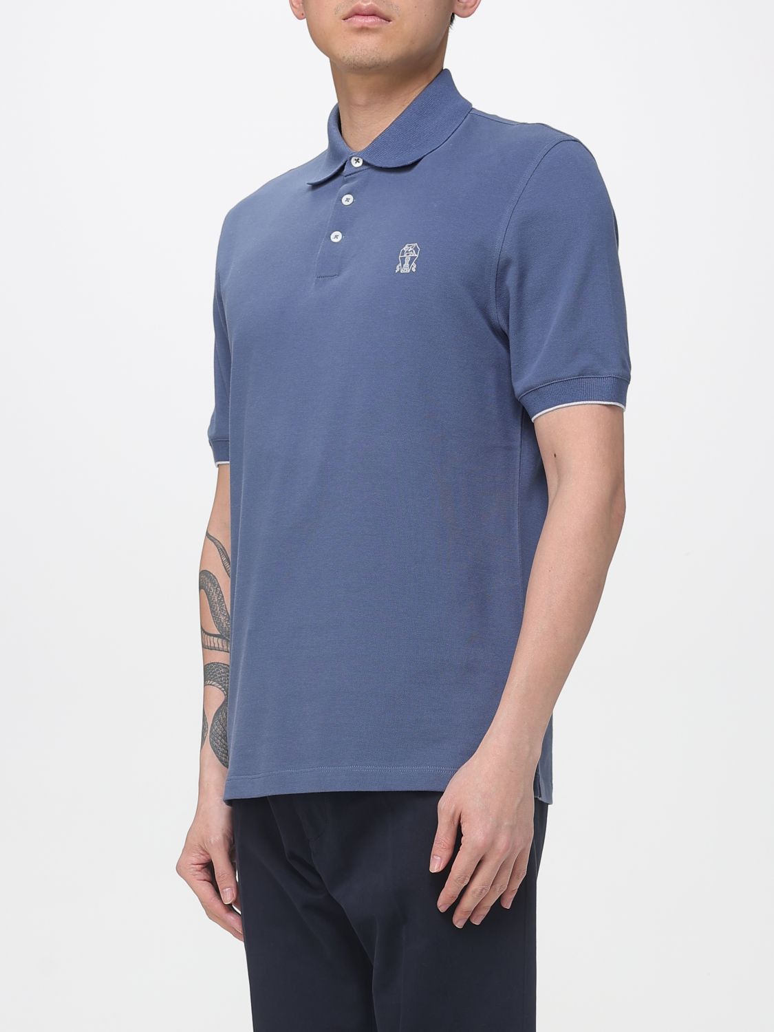 Brunello Cucinelli Brunello Cucinelli Polo Shirt Men Blue Size US S / EU 44-46 / 1 - 4 Thumbnail