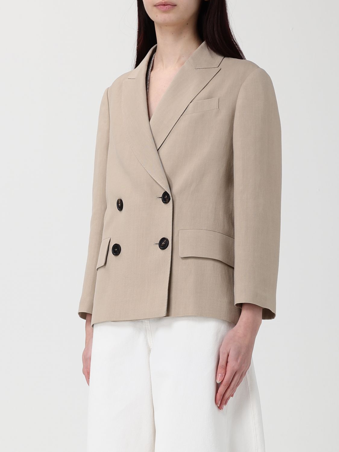 Brunello Cucinelli Brunello Cucinelli Jacket Woman Beige Size XS / US 0-2 / IT 36-38 - 4 Thumbnail