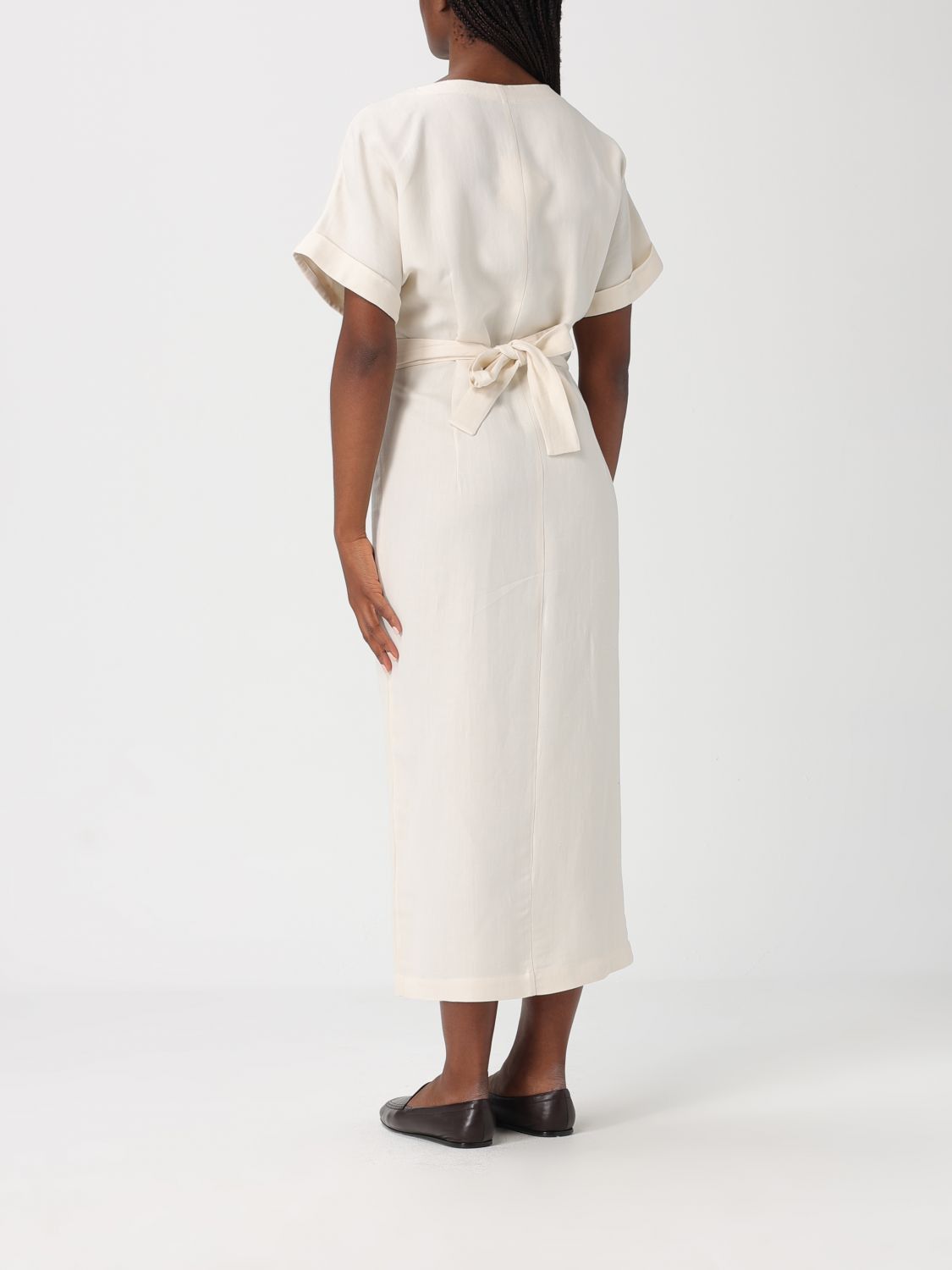 Brunello Cucinelli Brunello Cucinelli Dress Woman Cream Size S / US 4 / IT 40 - 2 Thumbnail