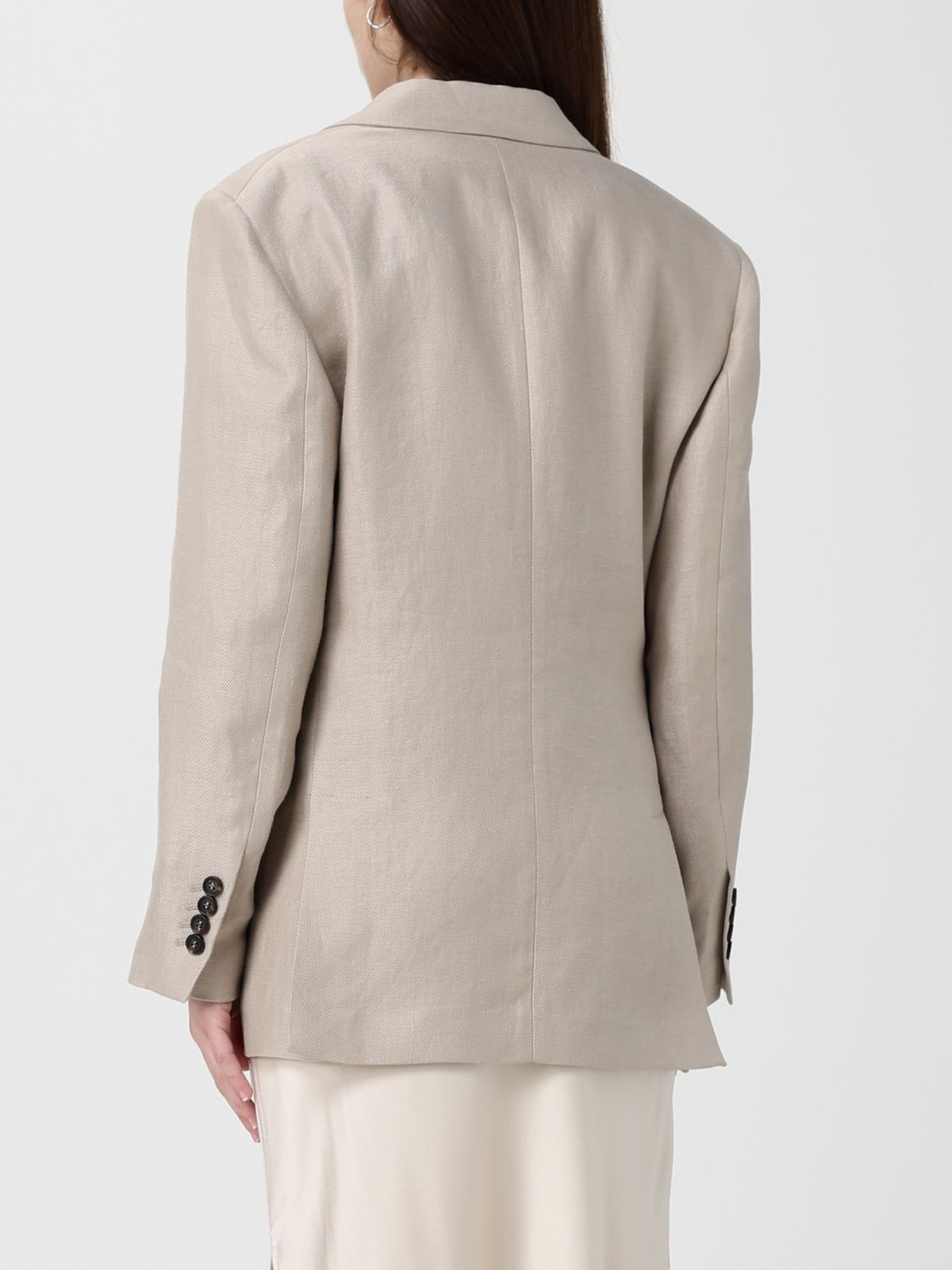 Brunello Cucinelli Brunello Cucinelli Jacket Woman Beige Size M / US 6-8 / IT 42-44 - 3 Thumbnail