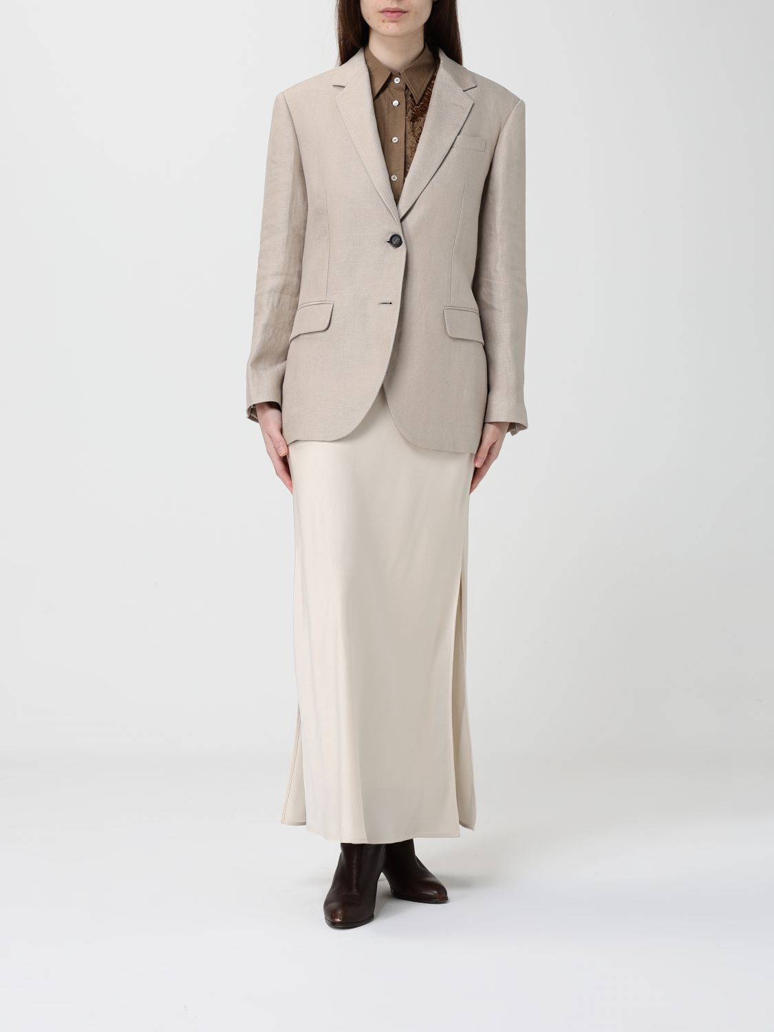 Brunello Cucinelli Brunello Cucinelli Jacket Woman Beige Size M / US 6-8 / IT 42-44 - 2 Thumbnail