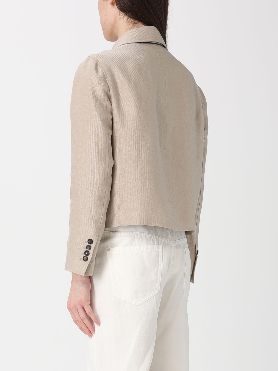 Brunello Cucinelli Brunello Cucinelli Jacket Woman Beige Size M / US 6-8 / IT 42-44 - 3 Thumbnail