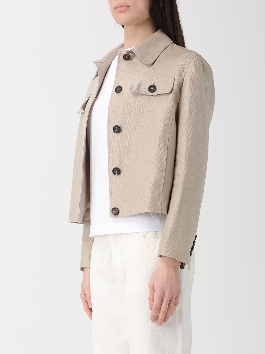 Brunello Cucinelli Brunello Cucinelli Jacket Woman Beige Size M / US 6-8 / IT 42-44 - 4 Thumbnail