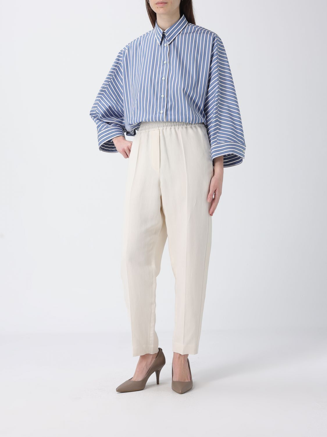 Brunello Cucinelli Brunello Cucinelli Shirt Woman Blue Size S / US 4 / IT 40 - 2 Thumbnail