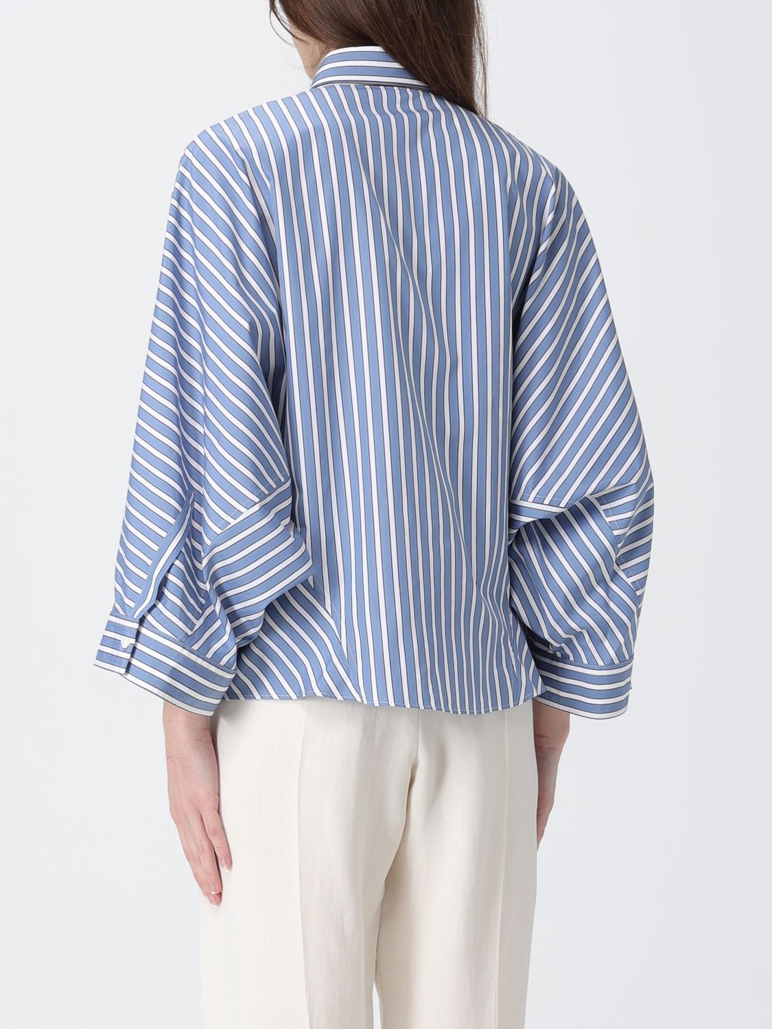 Brunello Cucinelli Brunello Cucinelli Shirt Woman Blue Size S / US 4 / IT 40 - 3 Thumbnail