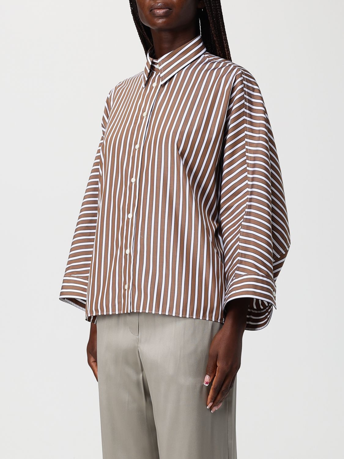 Brunello Cucinelli Brunello Cucinelli Shirt Woman Brown Size XS / US 0-2 / IT 36-38 - 4 Thumbnail