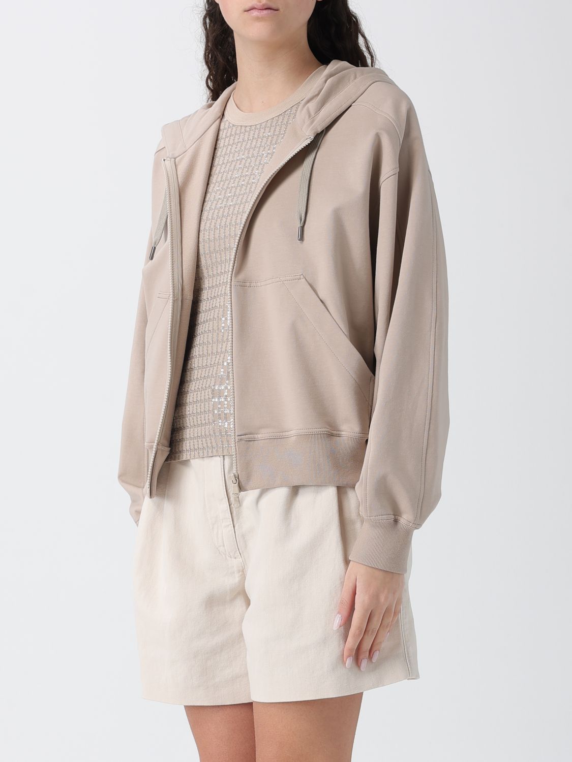 Brunello Cucinelli Brunello Cucinelli Sweatshirt Woman Brown Size S / US 4 / IT 40 - 4 Thumbnail
