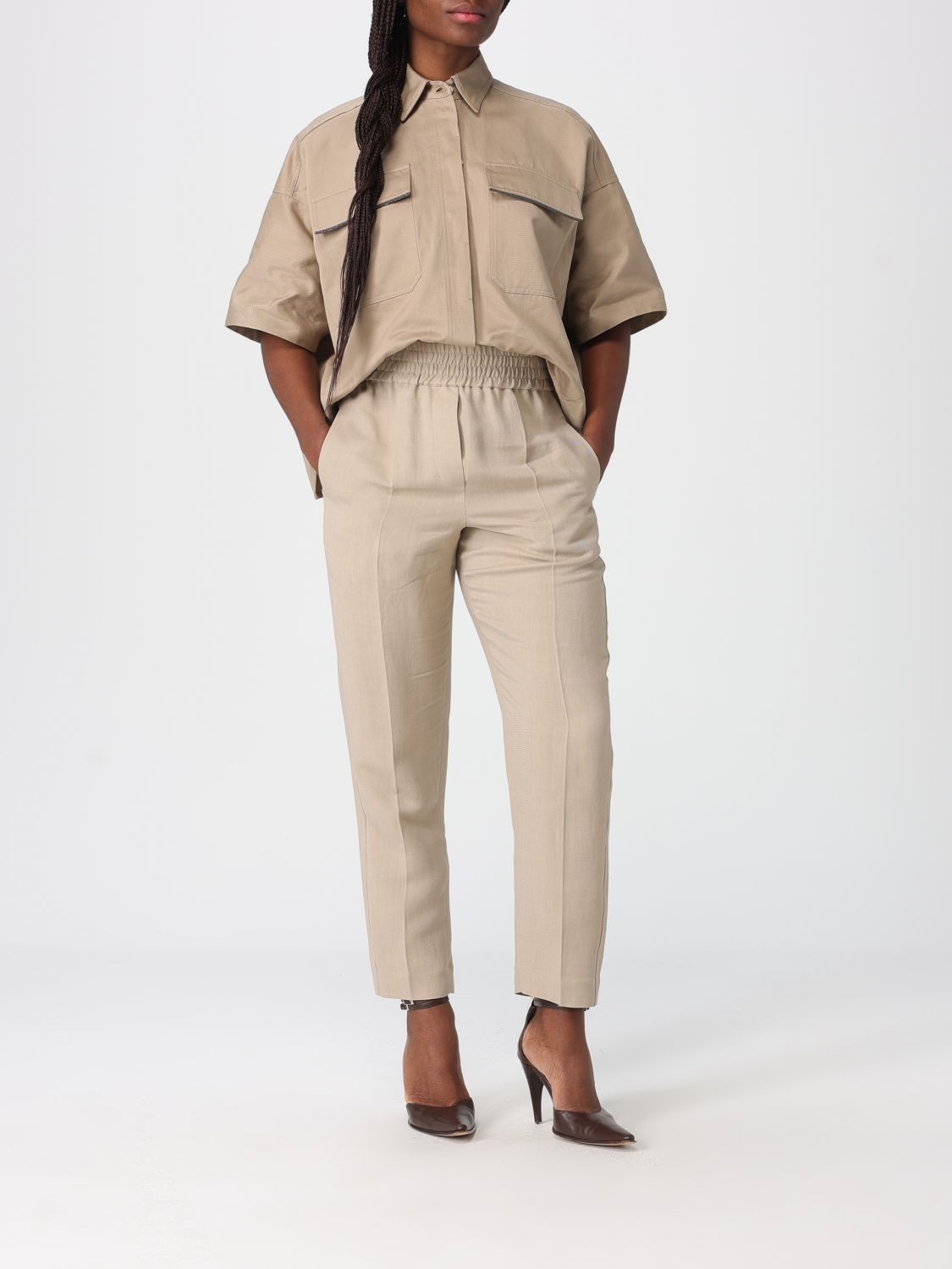Brunello Cucinelli Brunello Cucinelli Shirt Woman Beige Size XS / US 0-2 / IT 36-38 - 2 Thumbnail