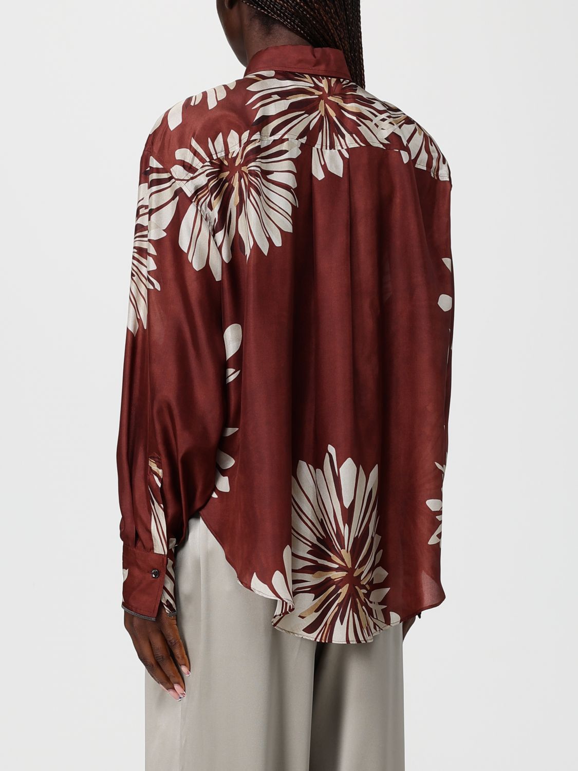 Brunello Cucinelli Brunello Cucinelli Shirt Woman Burgundy Size S / US 4 / IT 40 - 3 Thumbnail