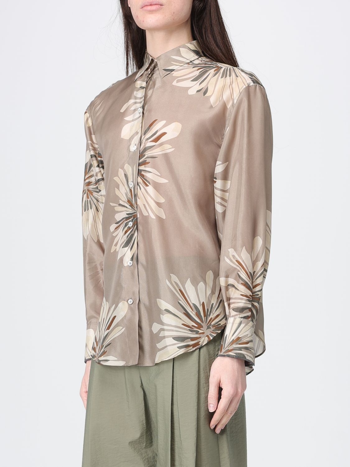 Brunello Cucinelli Brunello Cucinelli Shirt Woman Green Size M / US 6-8 / IT 42-44 - 4 Thumbnail