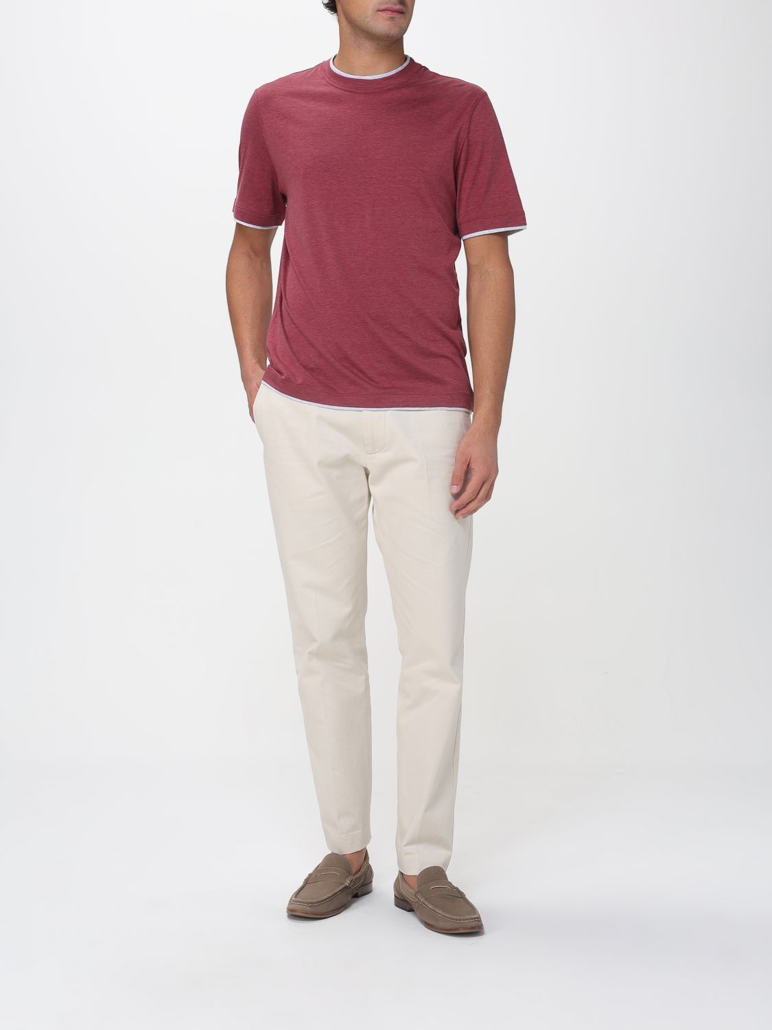 Brunello Cucinelli Brunello Cucinelli T-Shirt Men Red Size US L / EU 52-54 / 3 - 2 Thumbnail