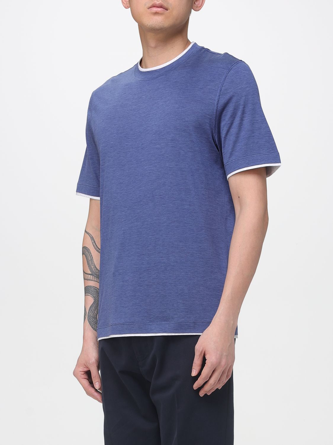 Brunello Cucinelli Brunello Cucinelli T-Shirt Men Blue Size US M / EU 48-50 / 2 - 4 Thumbnail