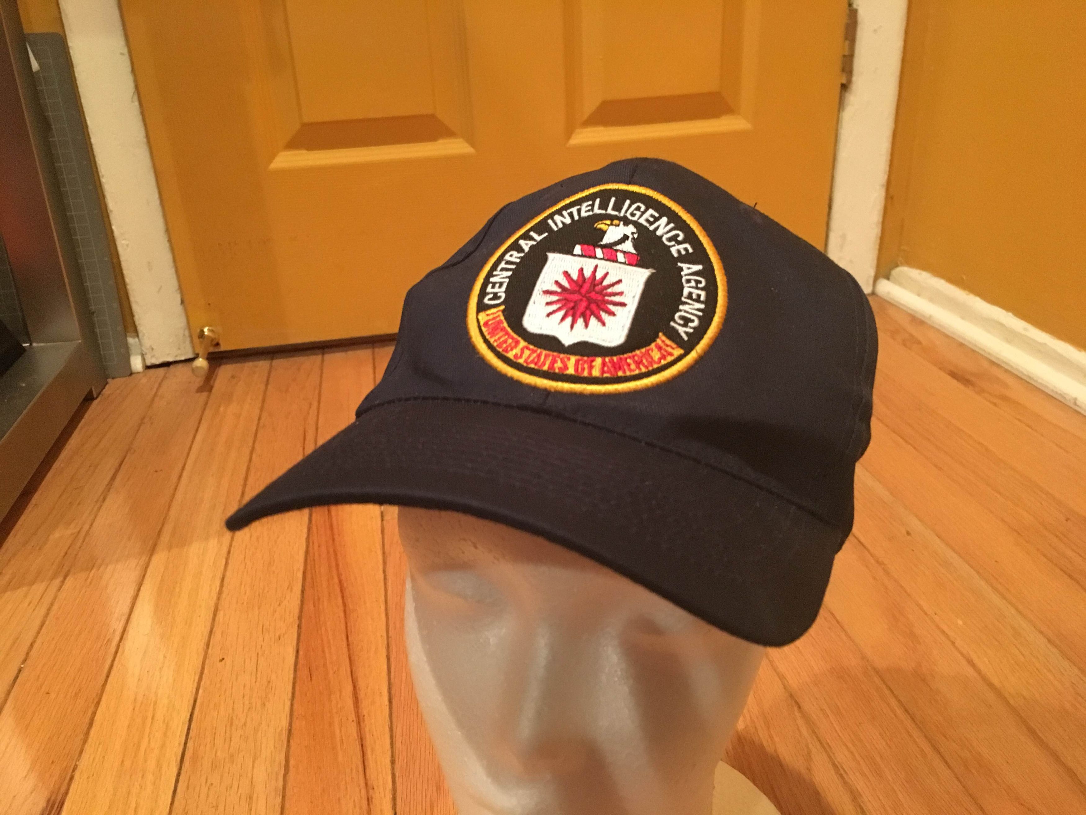 Embroidered 3D USA CIA Baseball Cap - Adjustable Cotton/Poly Twill Hat, UV Resistant