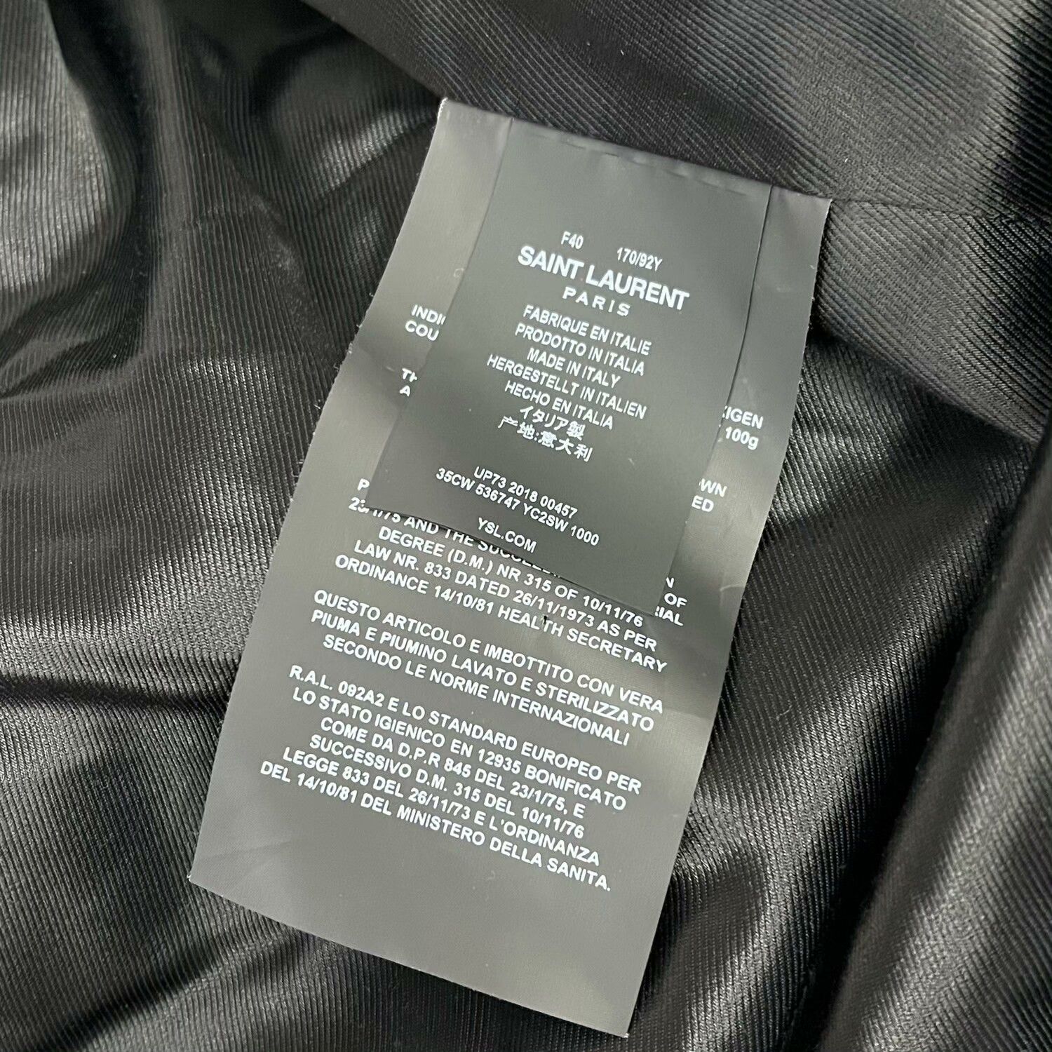 Saint Laurent Paris Saint Laurent Black Sheepskin Down Jacket Size US XXS / EU 40 - 7 Thumbnail