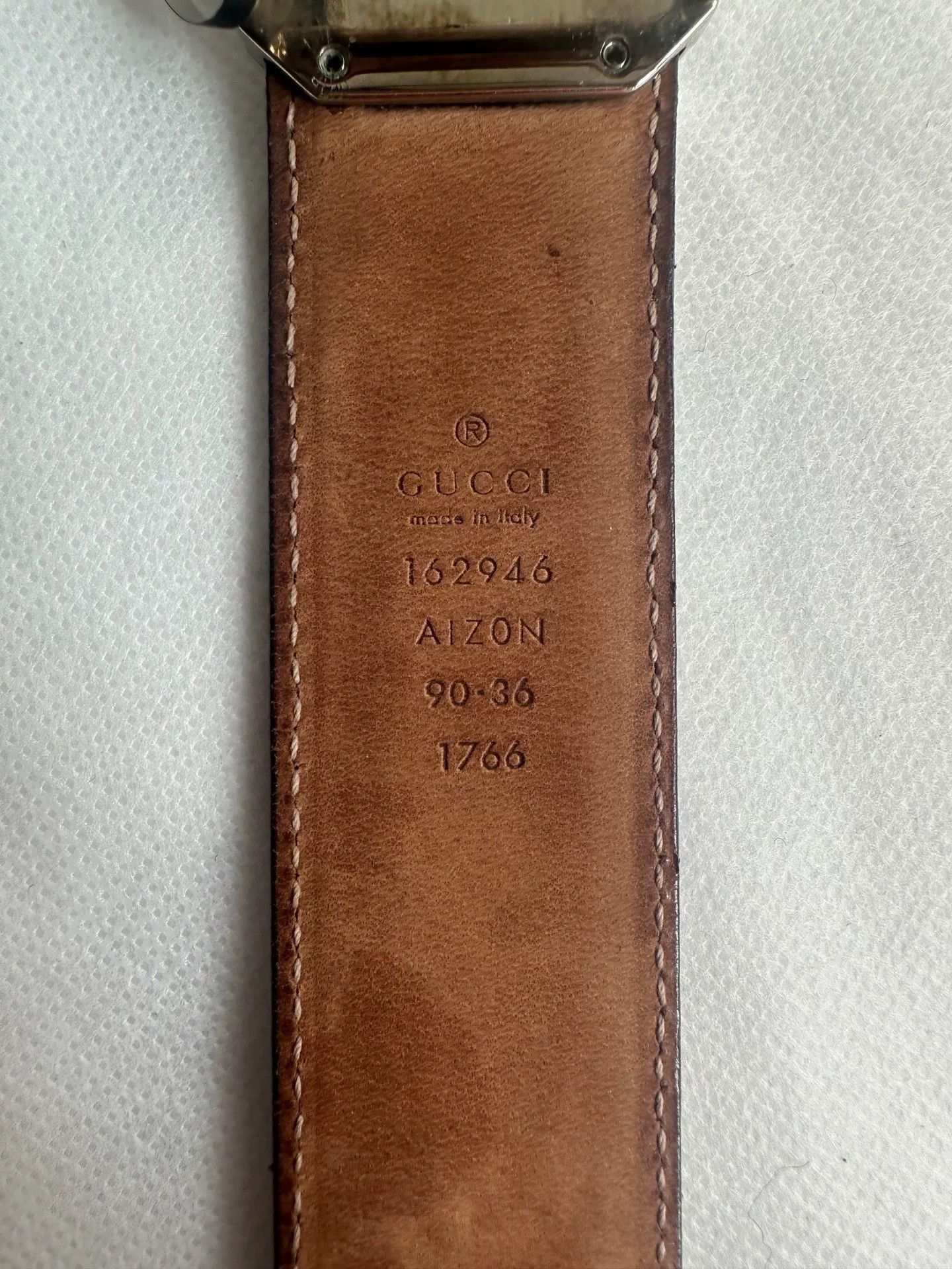 Gucci Gucci Square Buckle Embossed Belt Size ONE SIZE - 4 Thumbnail