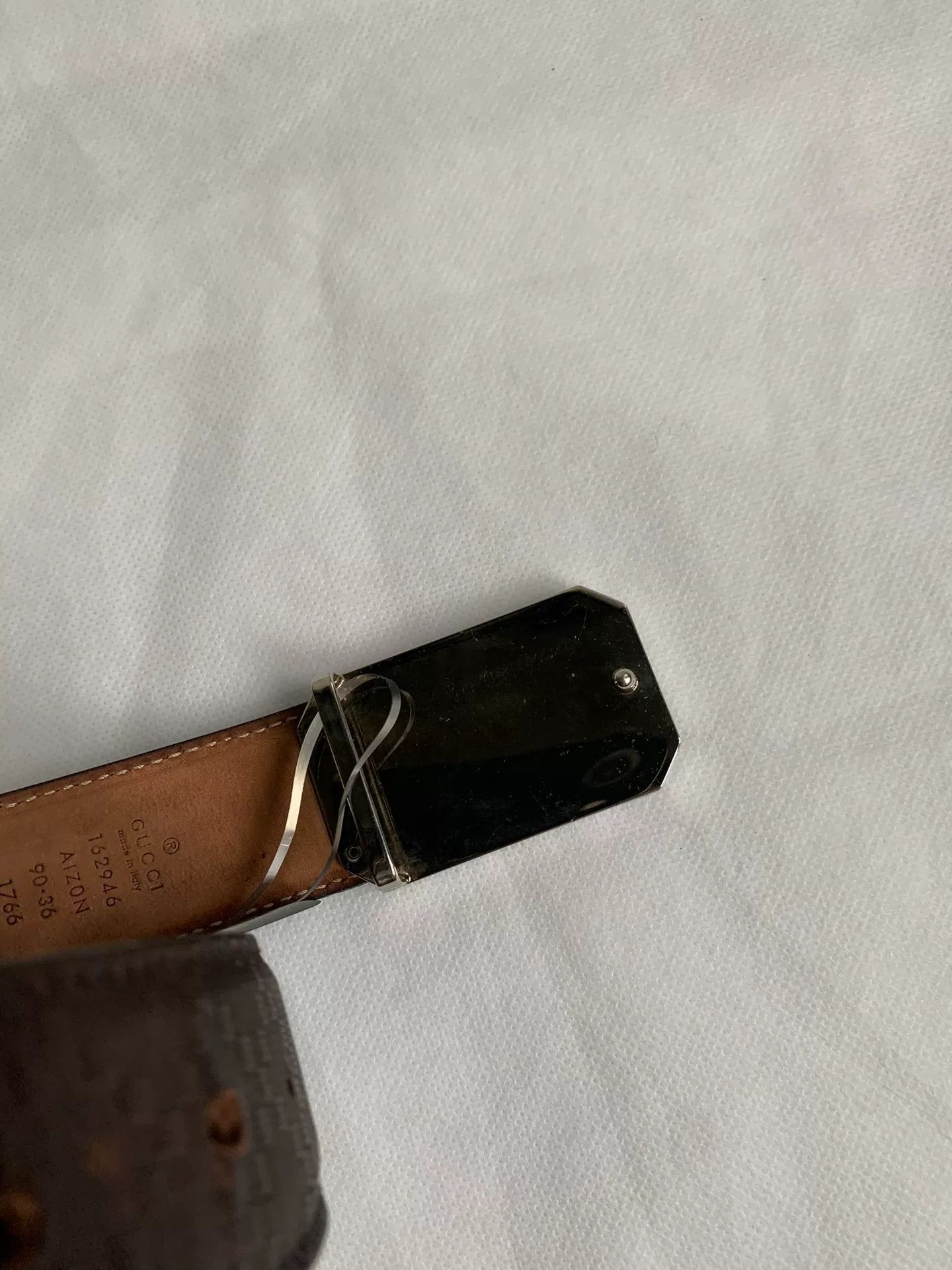 Gucci Gucci Square Buckle Embossed Belt Size ONE SIZE - 7 Thumbnail