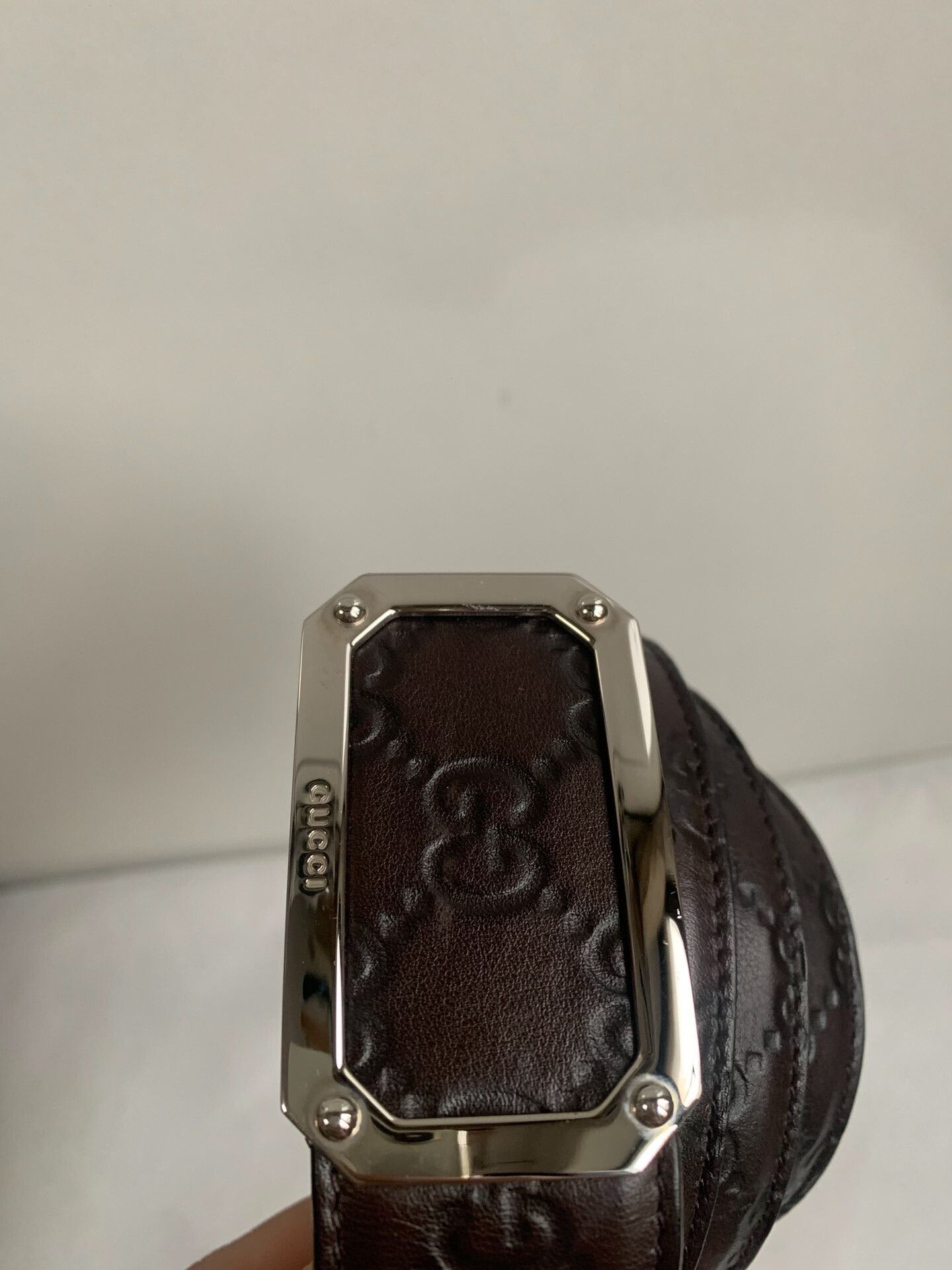 Gucci Gucci Men's Double G Embossed Leather Belt Size ONE SIZE - 2 Thumbnail