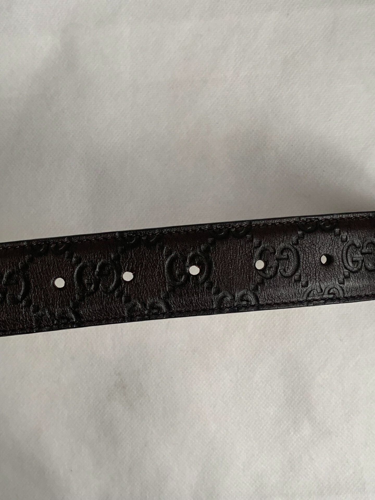 Gucci Gucci Men's Double G Embossed Leather Belt Size ONE SIZE - 5 Thumbnail