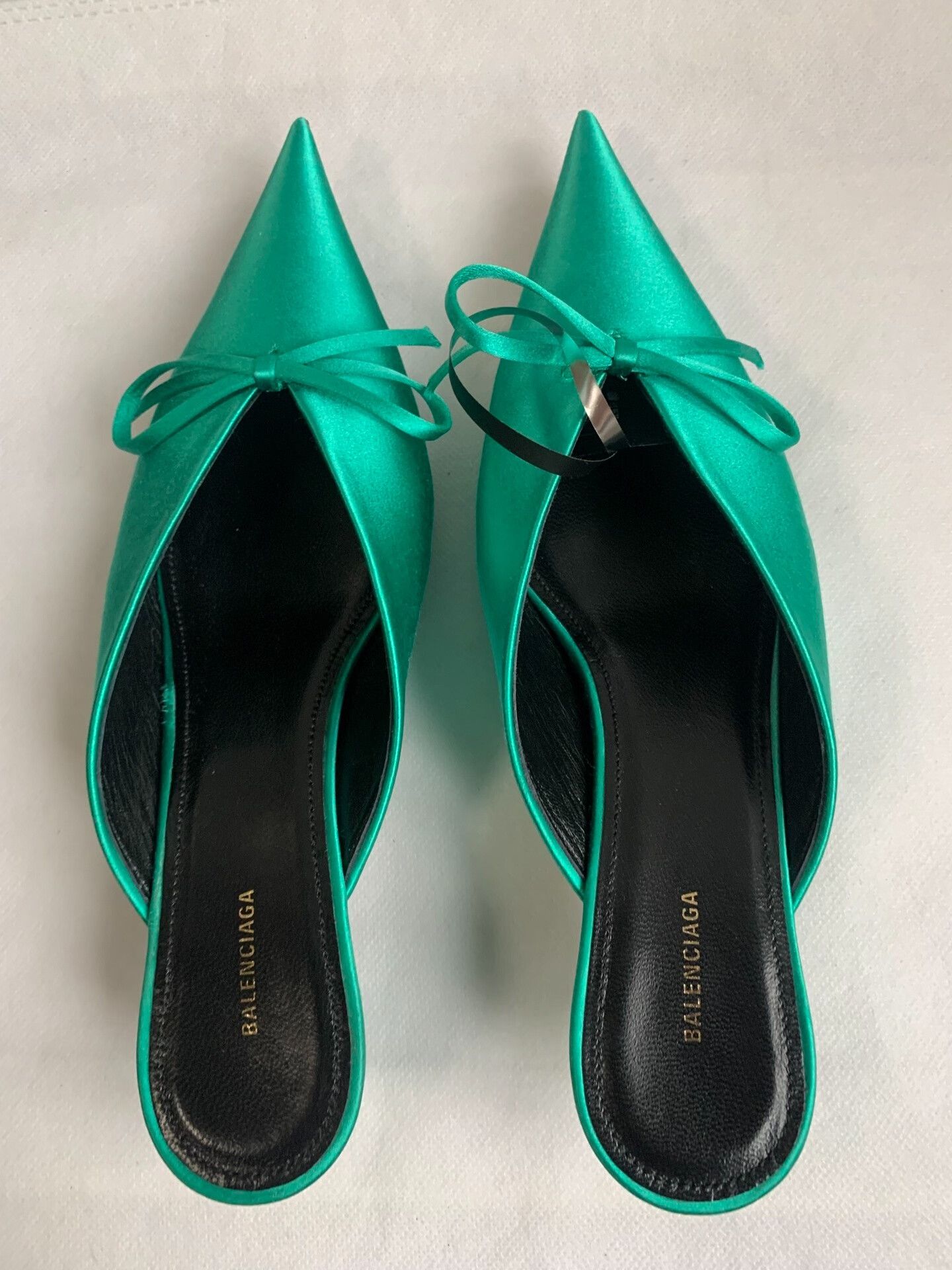 Balenciaga Balenciaga Green Bow Mules Size US 4 / IT 34 - 5 Thumbnail