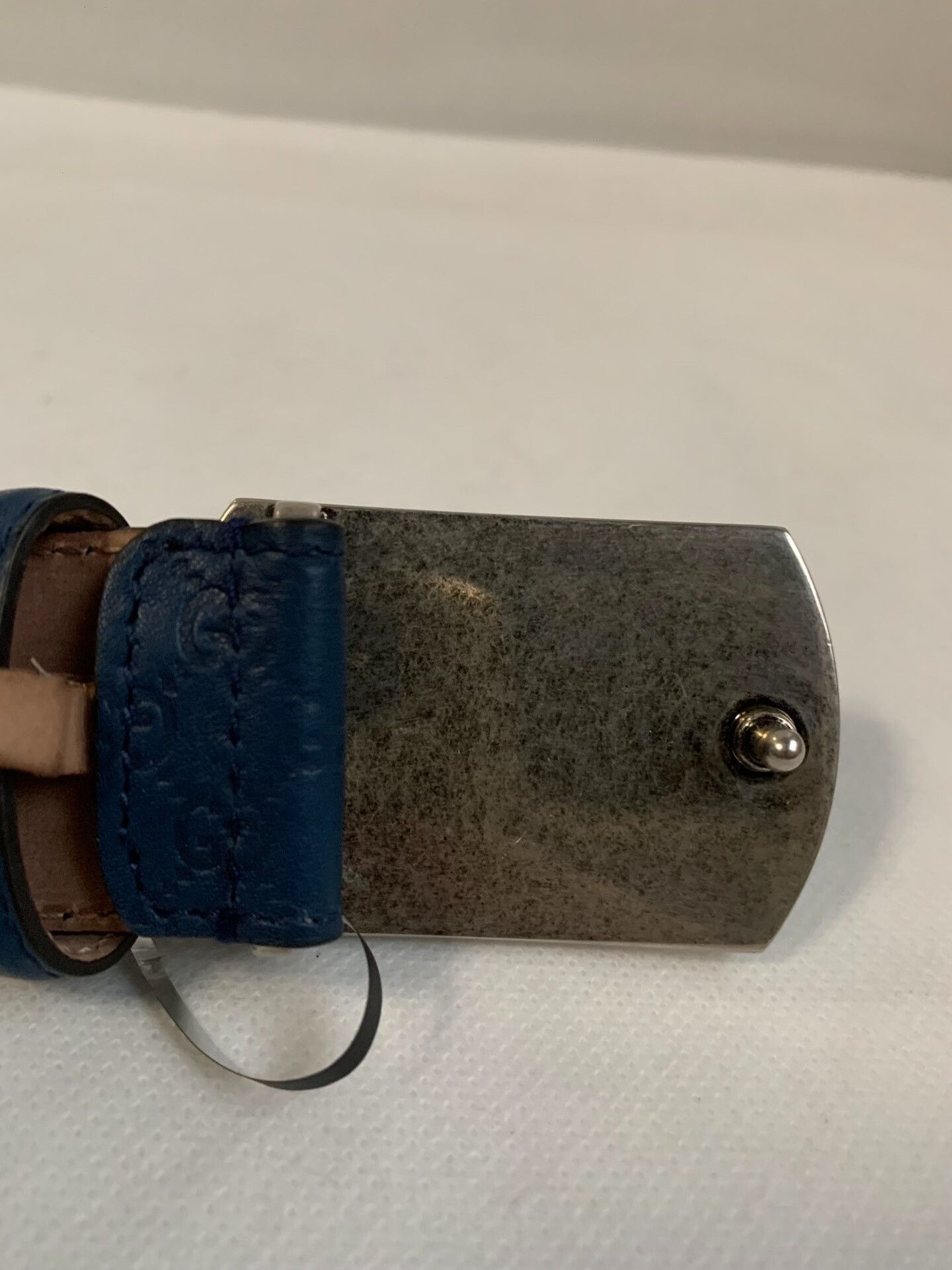 Gucci Gucci Dark Blue Leather Belt Size ONE SIZE - 2 Thumbnail