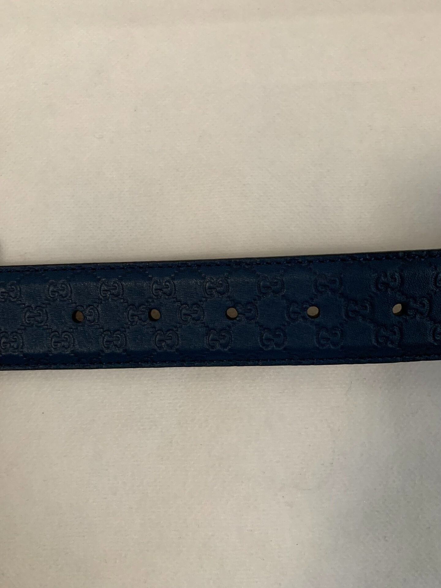 Gucci Gucci Dark Blue Leather Belt Size ONE SIZE - 5 Thumbnail