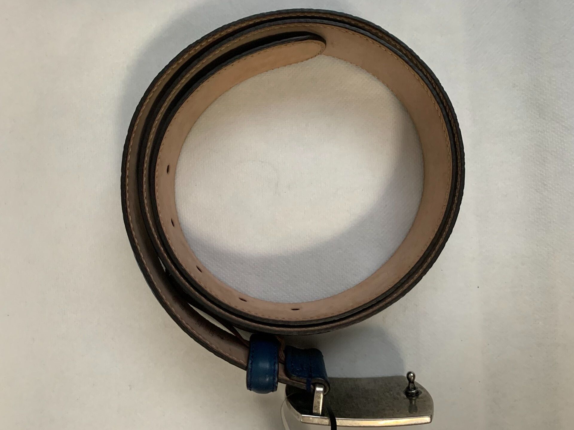 Gucci Gucci Dark Blue Leather Belt Size ONE SIZE - 3 Thumbnail